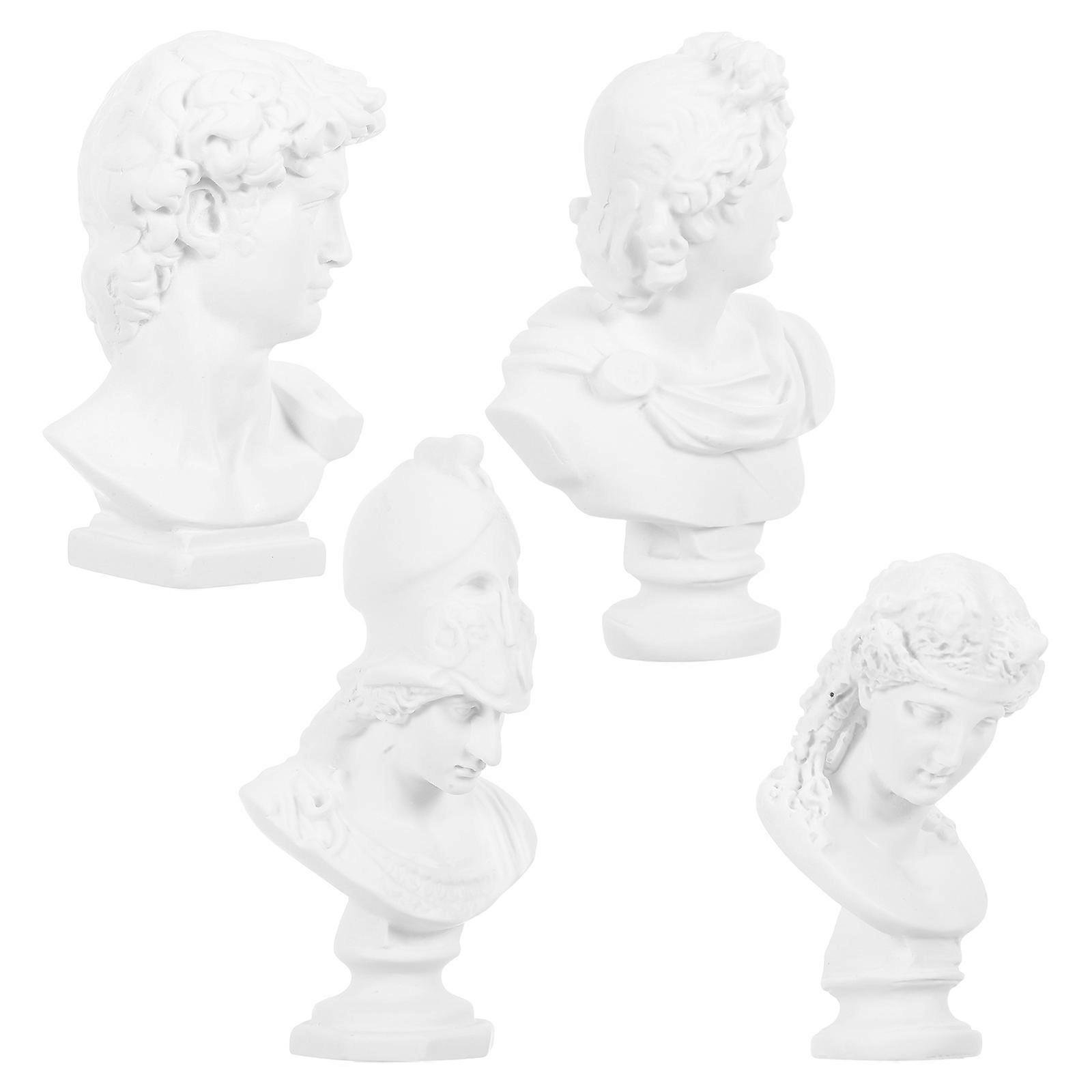 Resin Sculptures Mini Greek Bust for Creative Projects 16Pcs Set