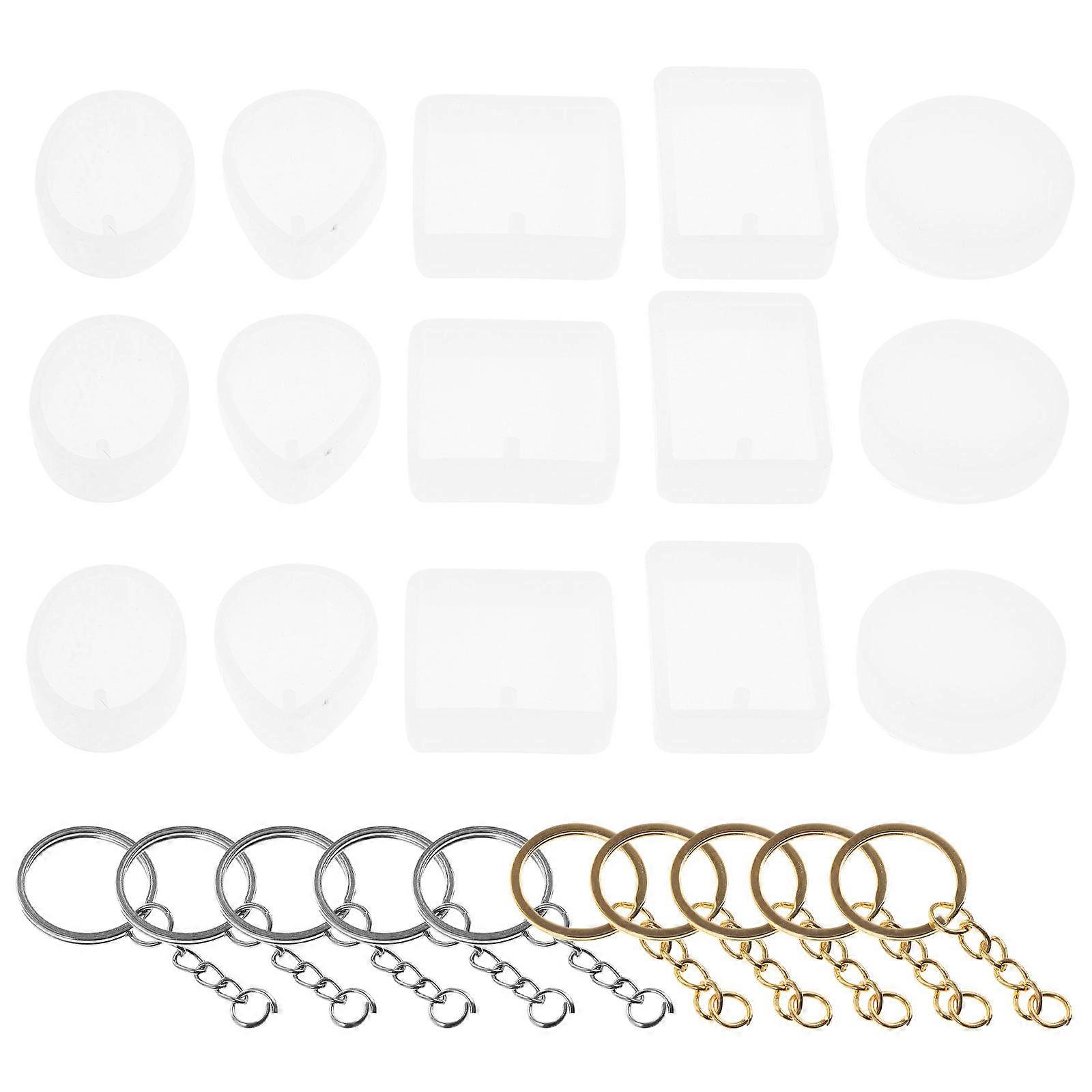 Creative Keychain Molds Silicone DIY Casting Molds Kit with 4Sets