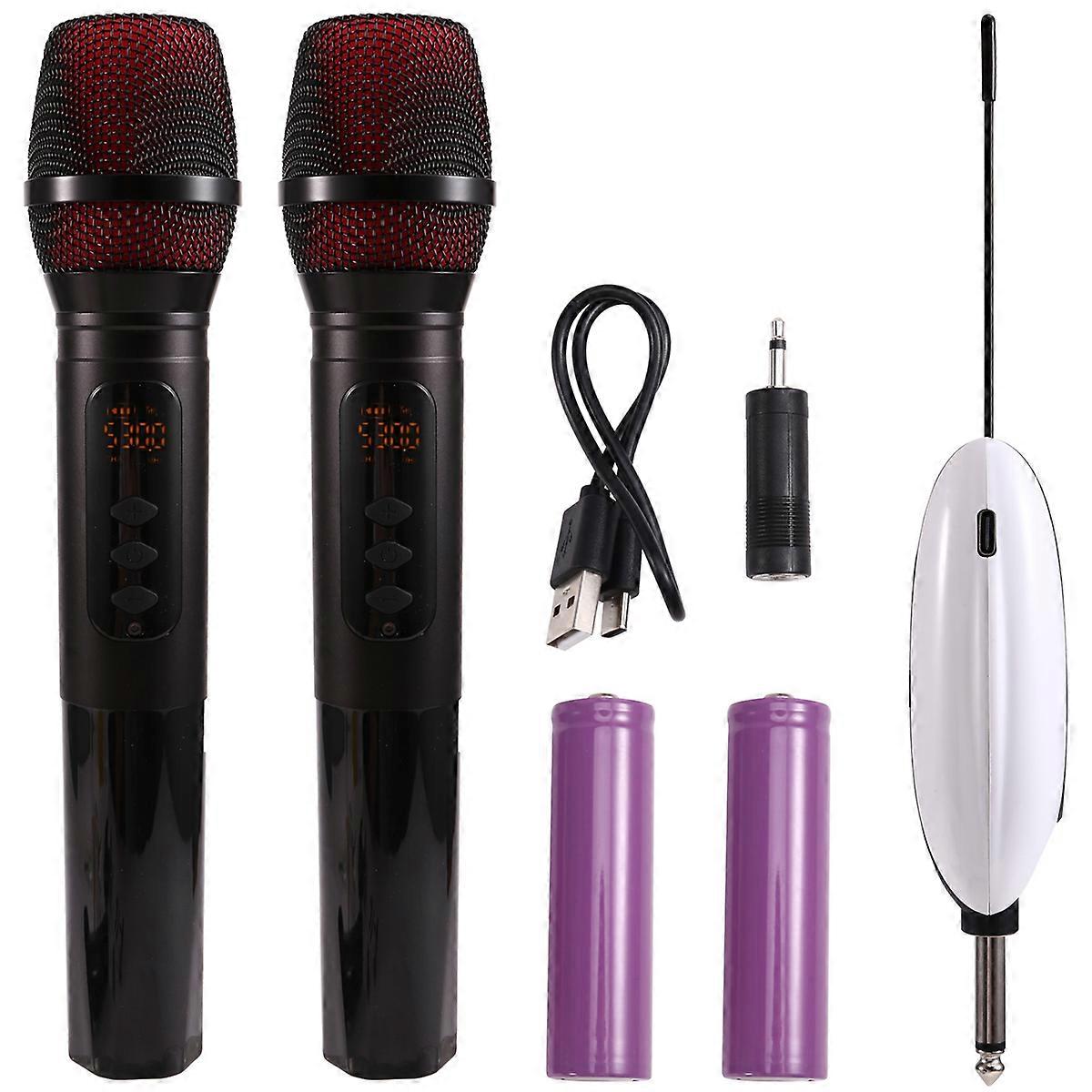 UHF Wireless Rechargeable Microphone Expander 6.5mm Microphone Mixer