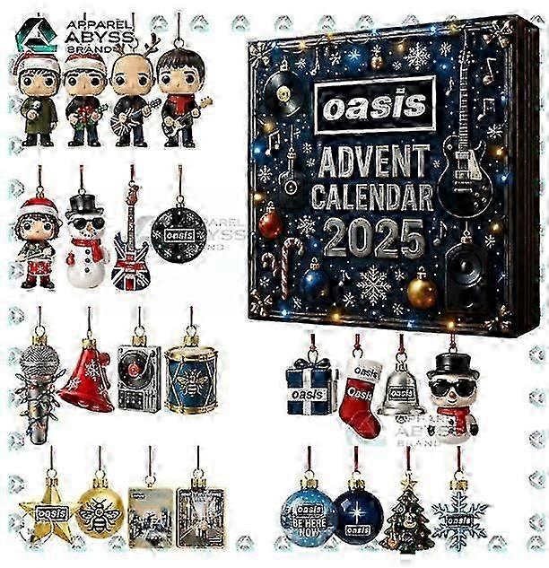 Oase British Rock Advent Holiday Blind Box Weihnachtsbaumschmuck Acryl Anhänger