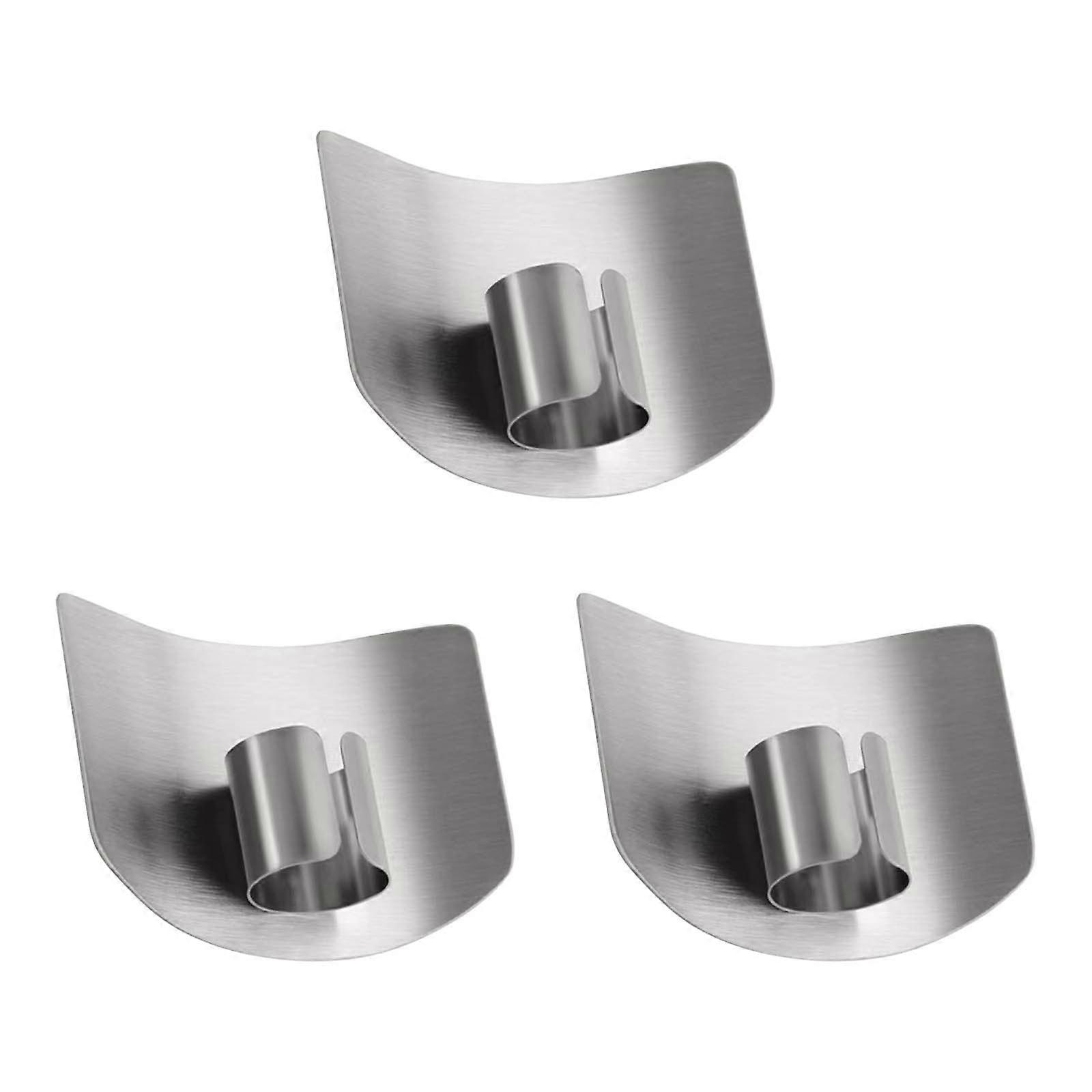 YingTaiLi 3Pcs Stainless Steel Finger Guards for Cutting, compatible with Kitchen Chopping Tools, Single Finger Ring Style Shield for Slicing, Dicing