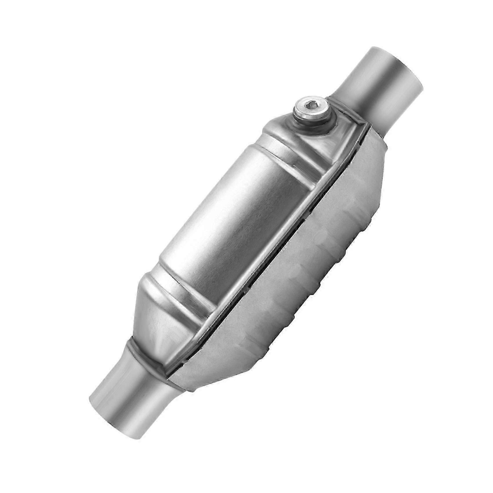 مدخل / مخرج محول حفاز عالمي ، مع منفذ O2 ودرع حراري 53004 قطة من الفولاذ المقاوم للصدأ للسيارة