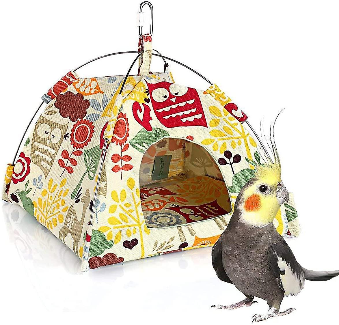 Parrot Hammock Bird Nest Hanging Tent Warm Triangular Pet Cave Hanging Washable for Parrot Parakeet