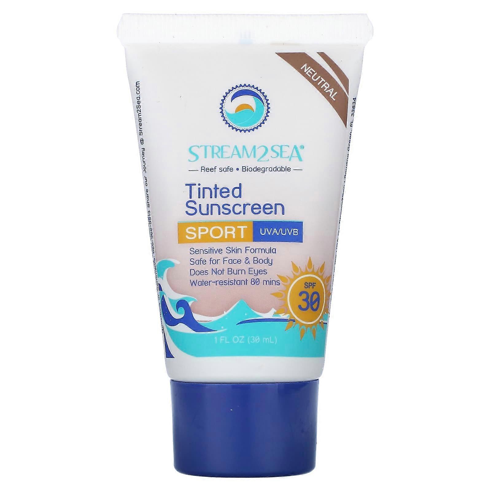 Tinted Sunscreen, Sport, SPF 30, Neutral, 1 fl oz (30 ml)
