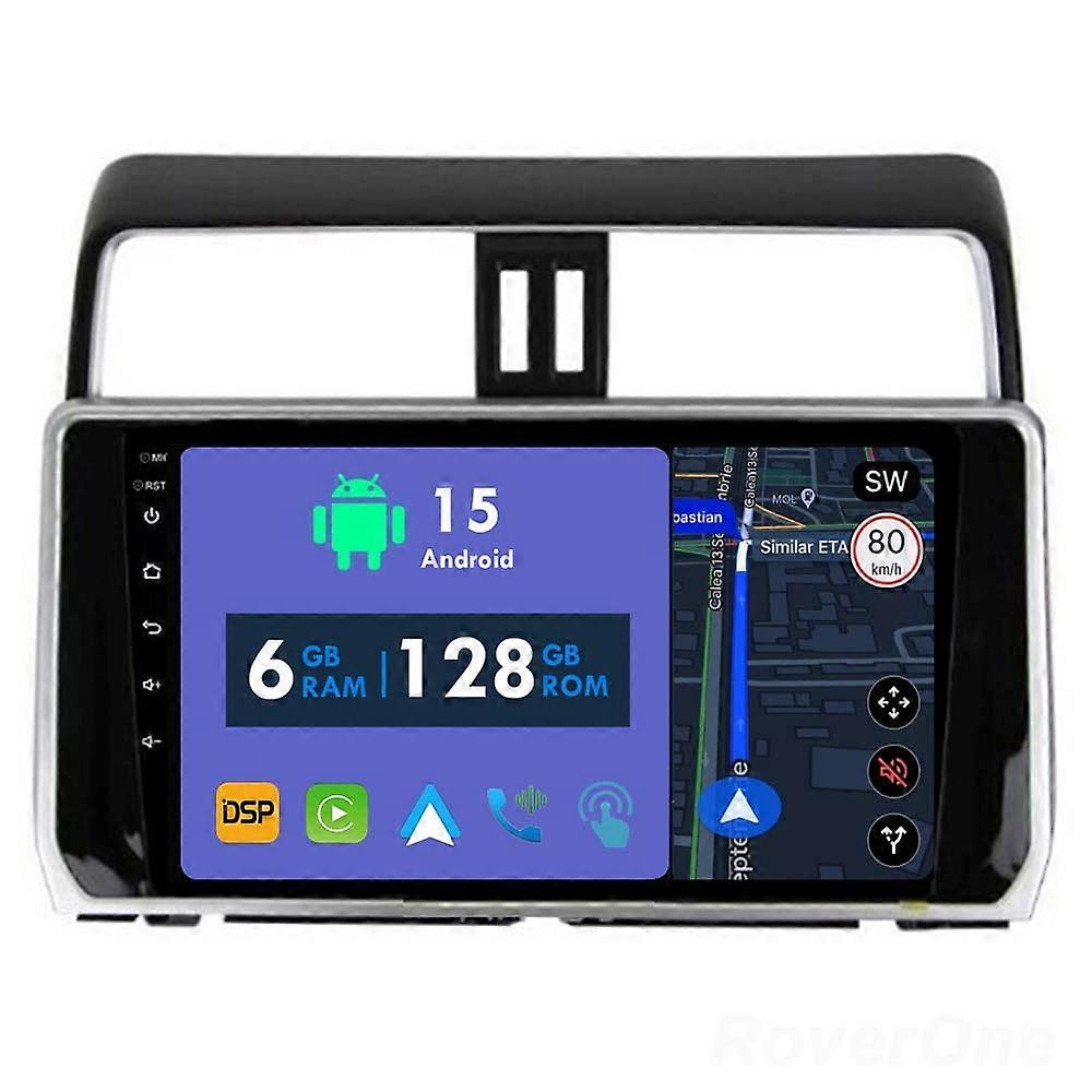 Car Radio 6G+128G CarPlay GPS Navigation Head Unit for Toyota Land Cruiser Prado 150 2018 - 2020 Android Auto Bluetooth Stereo Touch Screen