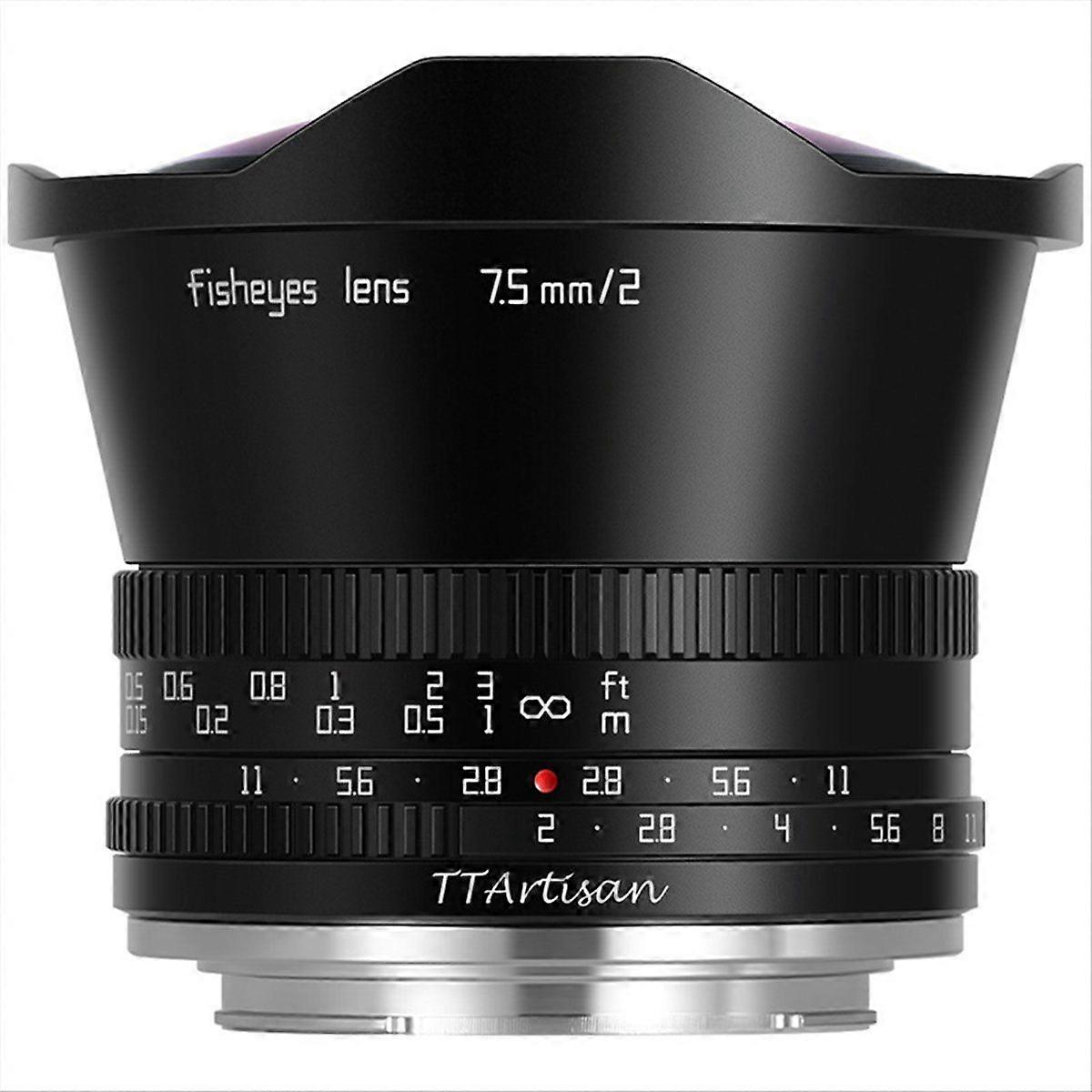 Objectif 7,5 mm F2 -C Fisheye, grande ouverture, conception compacte pour appareil photo à monture Micro / 3