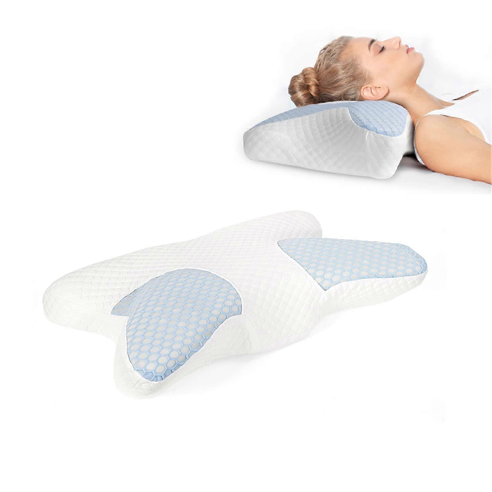 Ergonomic Memory Foam Cervical Neck Pillow for Pain Relief Sleeping with Double Dustproof Cover
