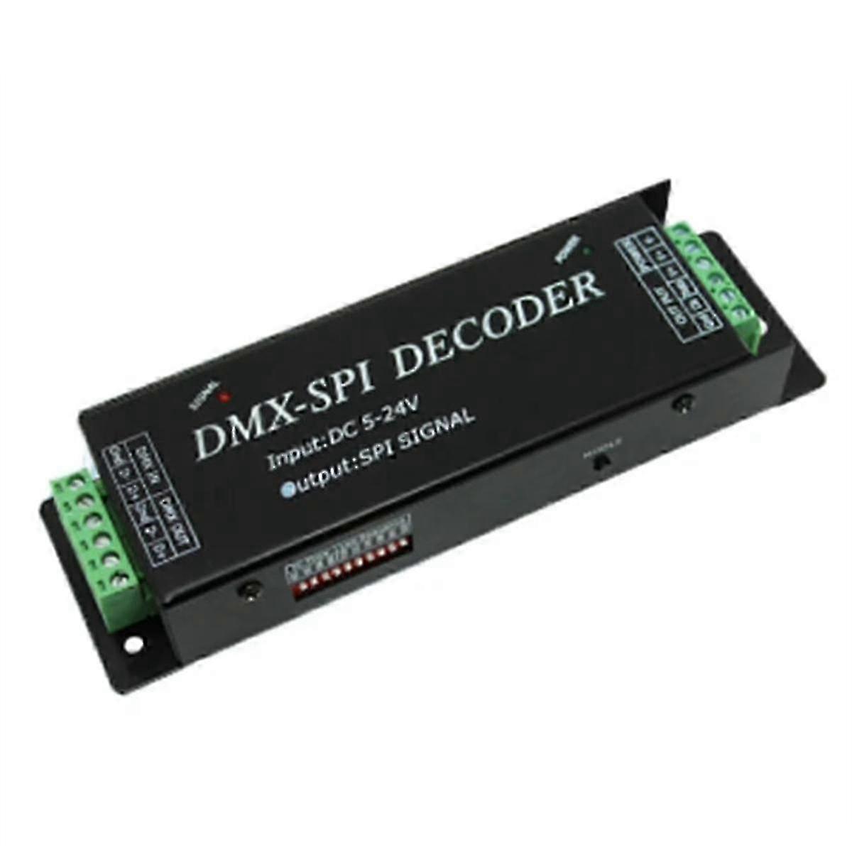 DMX200 SPI Signal LED Controller DMX to Decoder for 2801 6803 2812 2811 Strip Light Tape DC5V 12V 24VBlack SZRH G