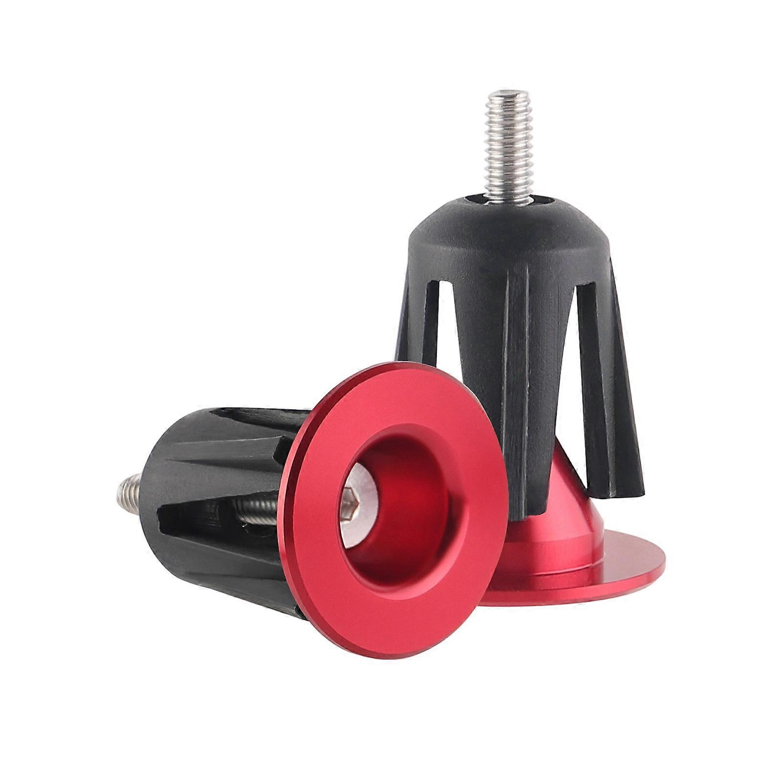 1Pair Bikes Handle Bar End Cap Bicycles Handlebars Bar Grip End Plugs Aluminum Alloy Colorful Bike Handle Bar End Plug  Red