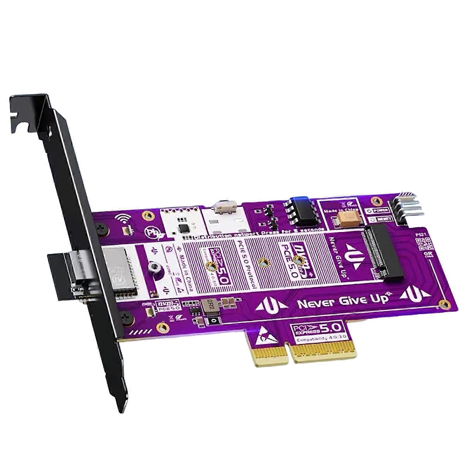 Fast Speed PCIe5.0 M.2 NVMe Expansion Card Supporting Remote PC Power Control and Wide Compatibility for Multiple Interfaces Multicolor