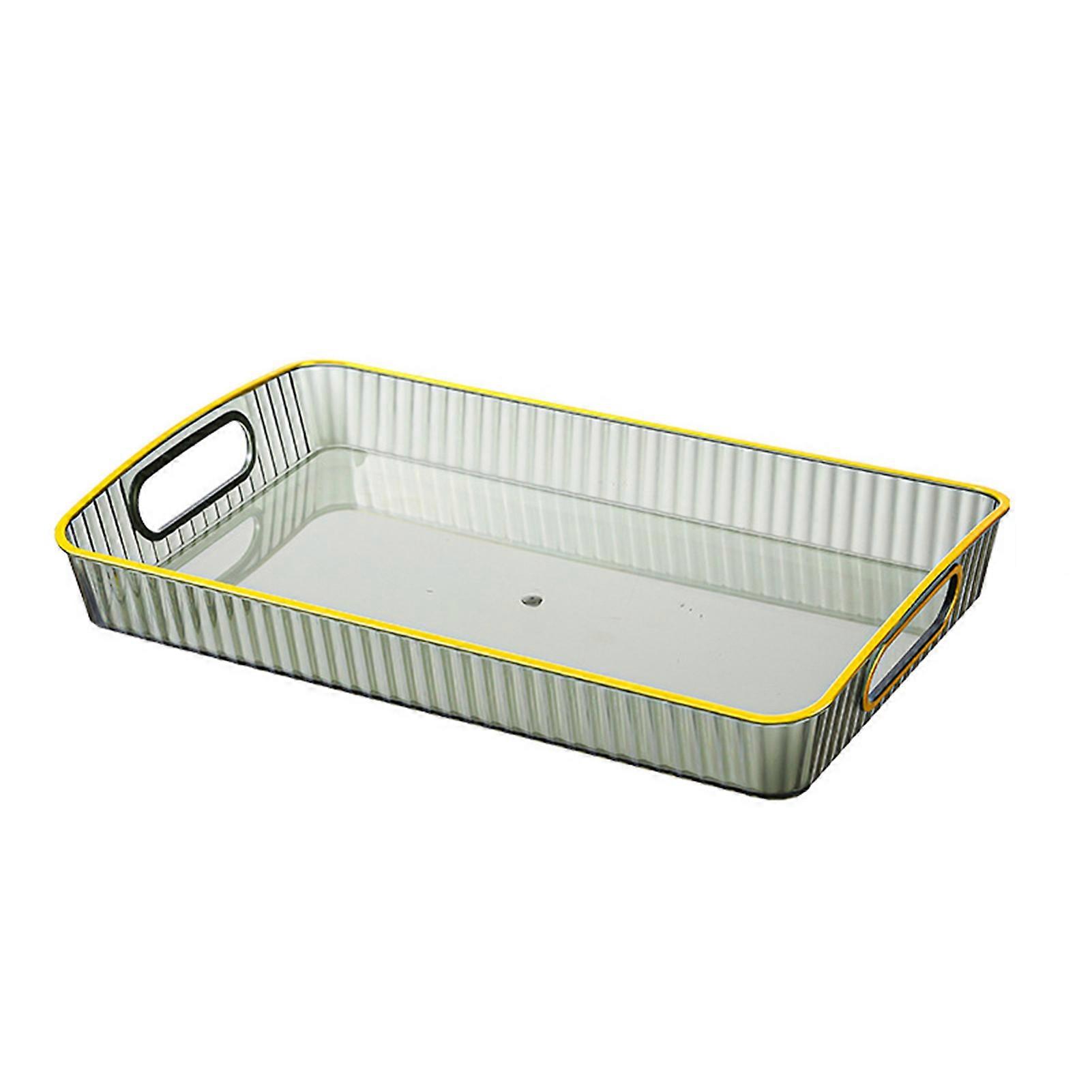 Serving Tray with Handles - Tea Tray for Diner Party, Home Food Serving, Transparent Thickened Snack Fruit Coffee Tray