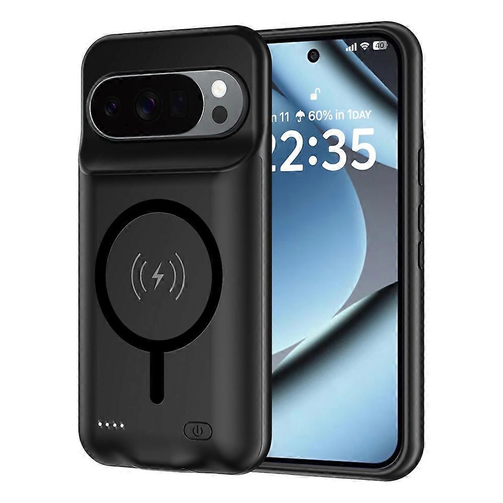 B49S Compatible For Google Pixel 9 Pro XL / 10 Pro XL Portable Phone Charger Case 6000mAh Power Bank Compatible with MagSafe