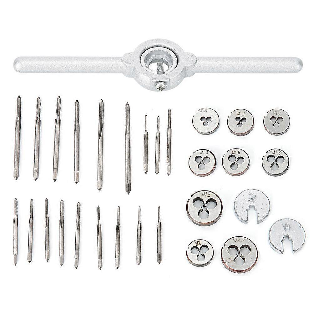 31pcs/set Metal Screw Tap & Die Set External Thread Cutting Tapping Hand Tool Kit
