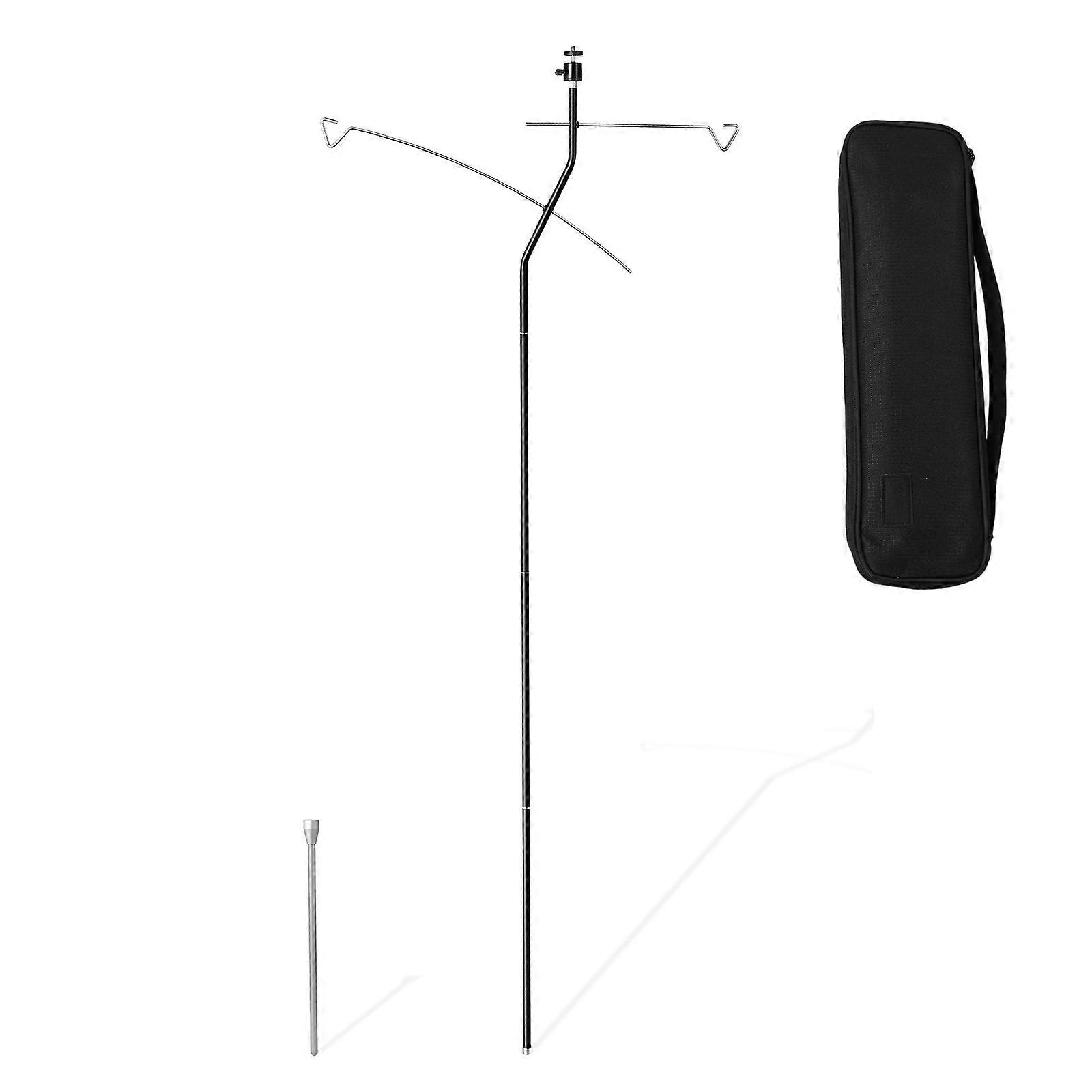 Folding Lamp Stand With 3 Section Regulable Poles Portables Lamp Holder for Outdoor Picnics Backyard Multicolor