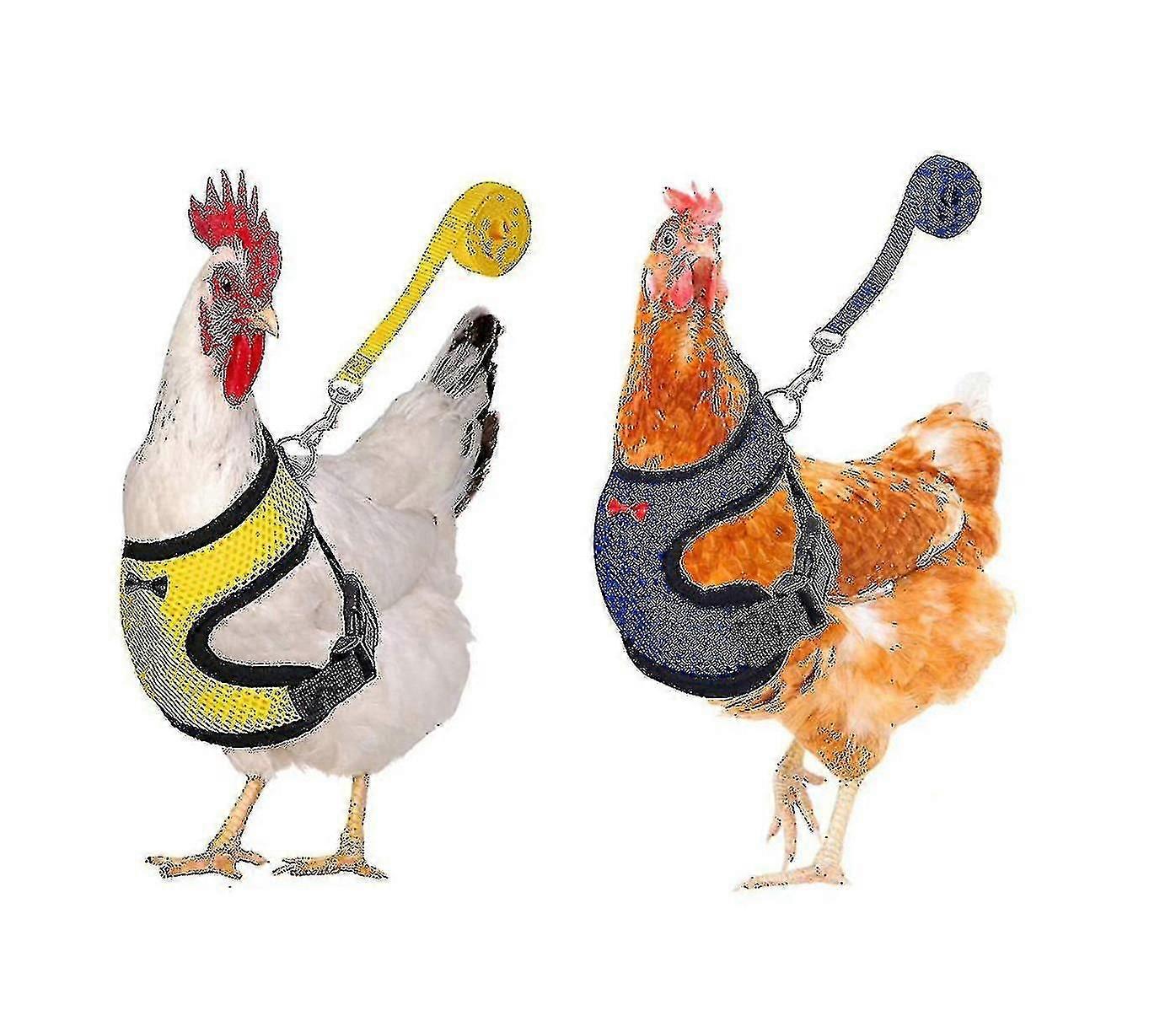 2PCS الدجاج تسخير والمقود، تعديل قابل للتعديل تنفس تسخير مصممة خصيصا لدجاج بطة أوزة التدريب والمشي، مريحة سي