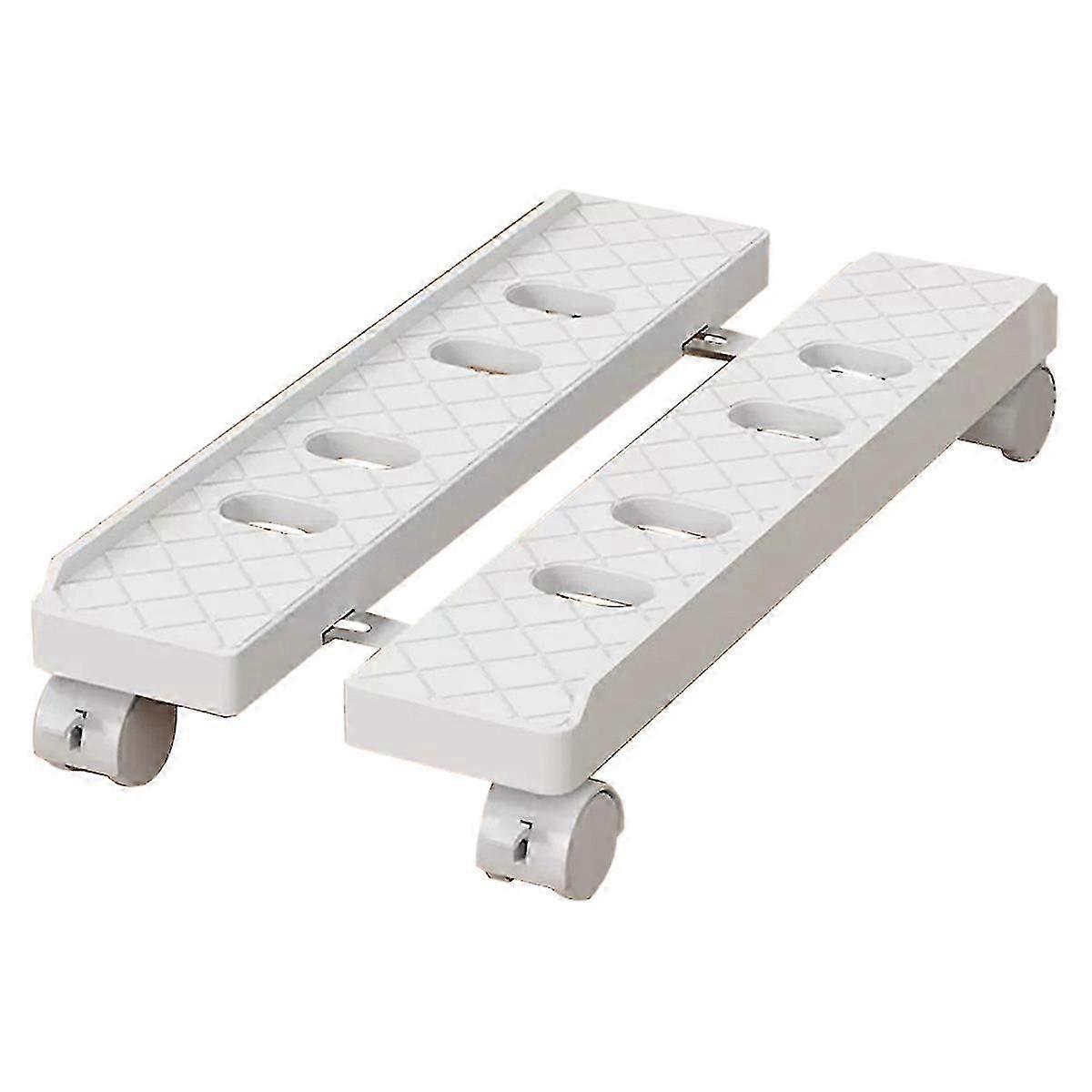 Adjustable Mobile PC Tower Stand - Telescopic CPU Holder with Rolling Casters, Desktop Computer CartWhite