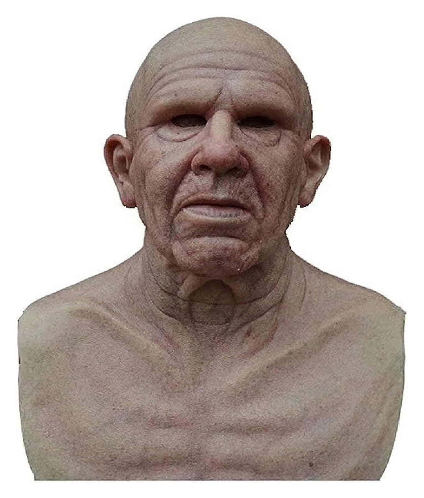 Big Nose Supersoft Horror Wrinkle Face Headgear Realistic Latex Old Man Mask Matte Black One Size Halloween Masquerade