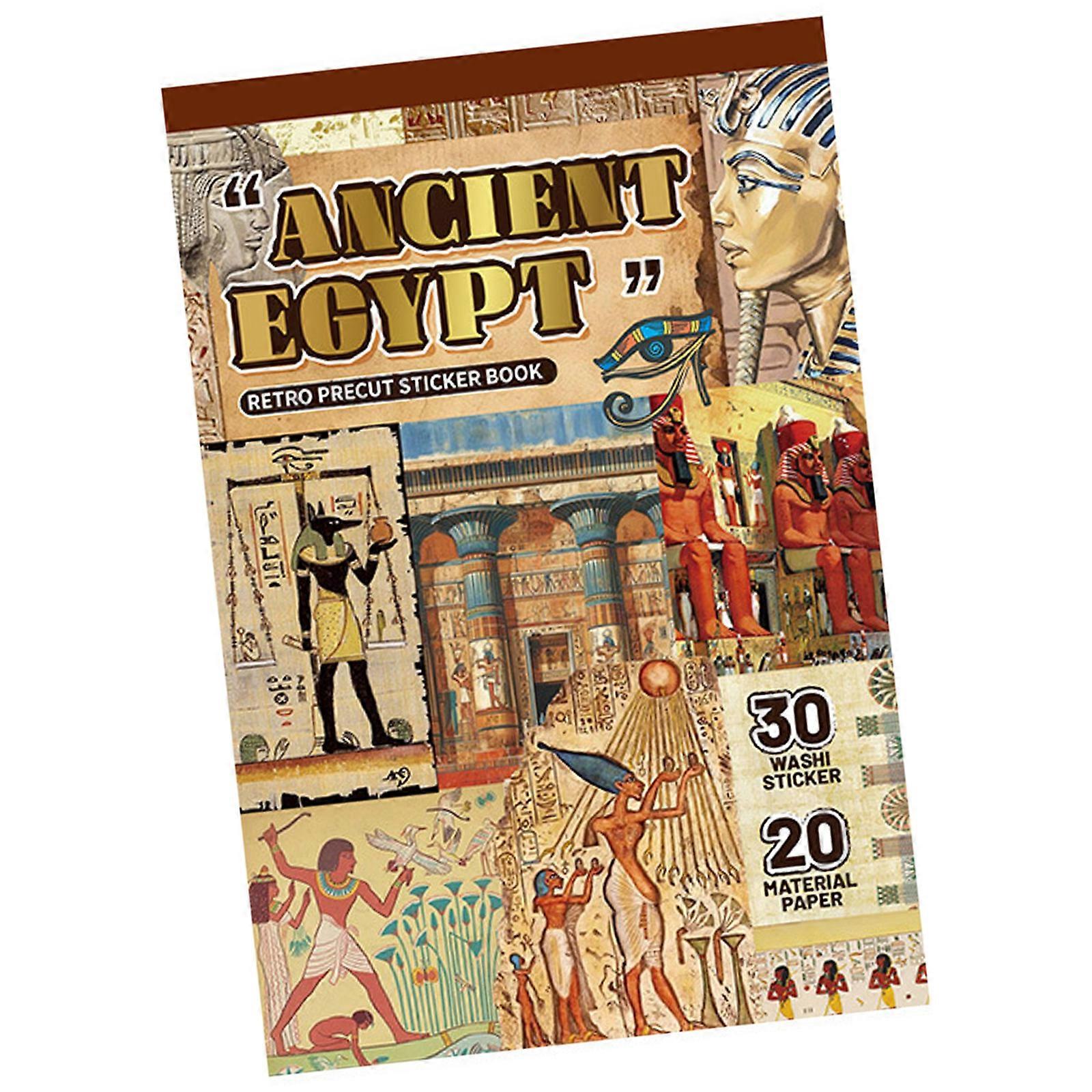 Retro Egyptian Patterned Sticker Scrapbooking Decorative Paper For Journal Planner Notebook Photo Album Craft Project Multicolor