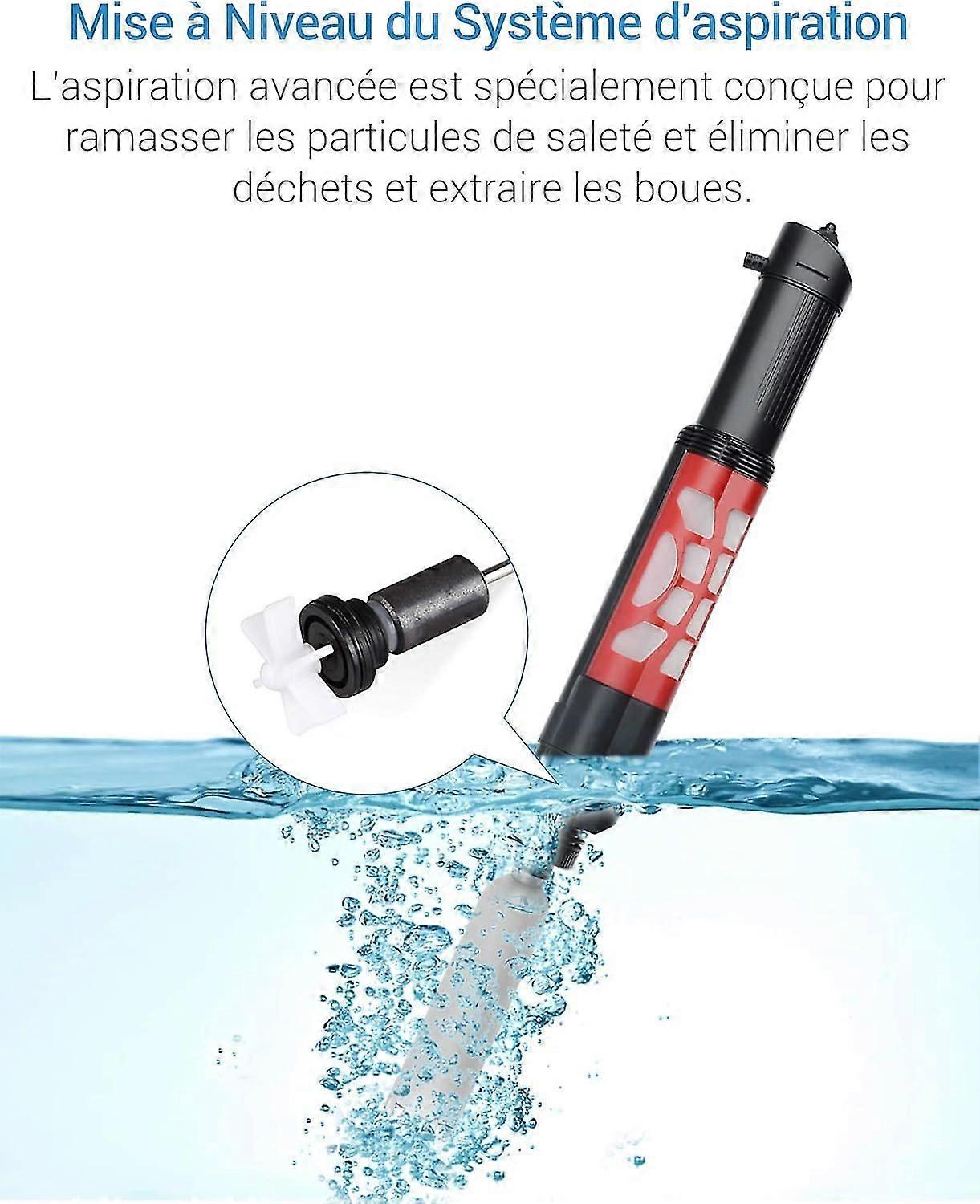 مكنسة كهربائية أوتوماتيكية لحوض السمك ، منظف حصى كهربائي مناسب لحوض السمك المتوسط والكبير