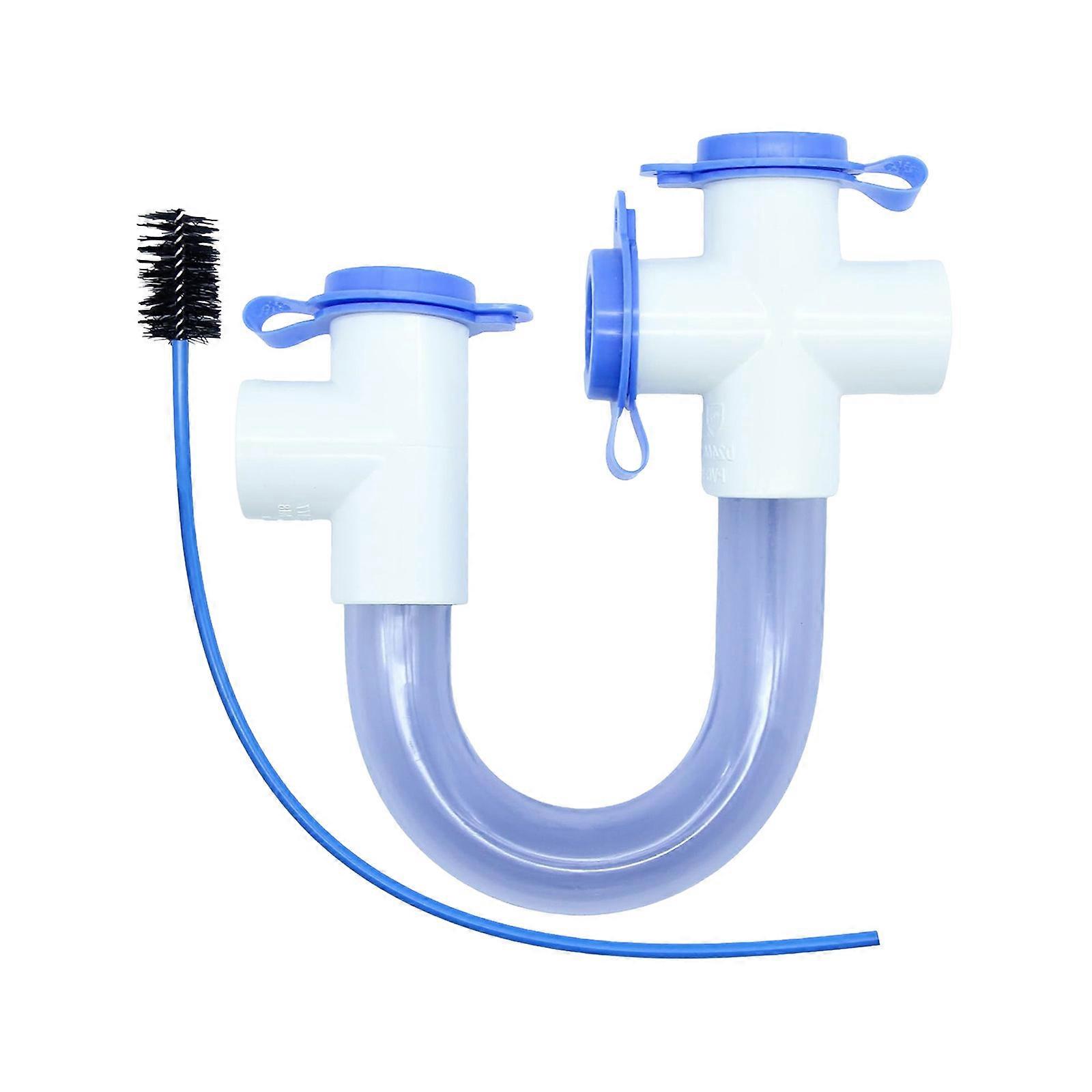 Air Conditioner Condensate U Trap With Openable Cap 3/4Inch Standard Condensate Trap U Shaped Drain Pipe Enduring Multicolor