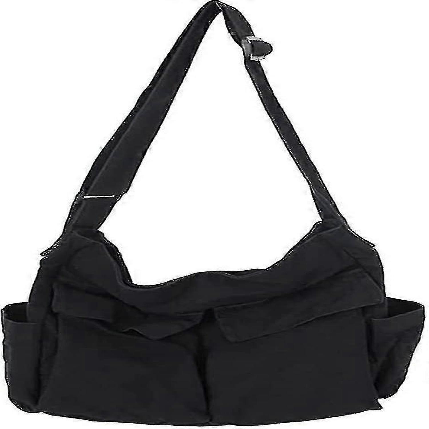 قماش رسول حقيبة كبيرة Hobo حقيبة كروسبودي مع جيوب متعددة عارضة الكتف حمل حقيبة للنساء والرجال