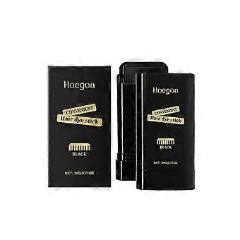 Hoegoa Black Hair Color Stick Covers Hair Color, Disposable Color-Matching Pen With Comb, Temporary Hair Color-Matching