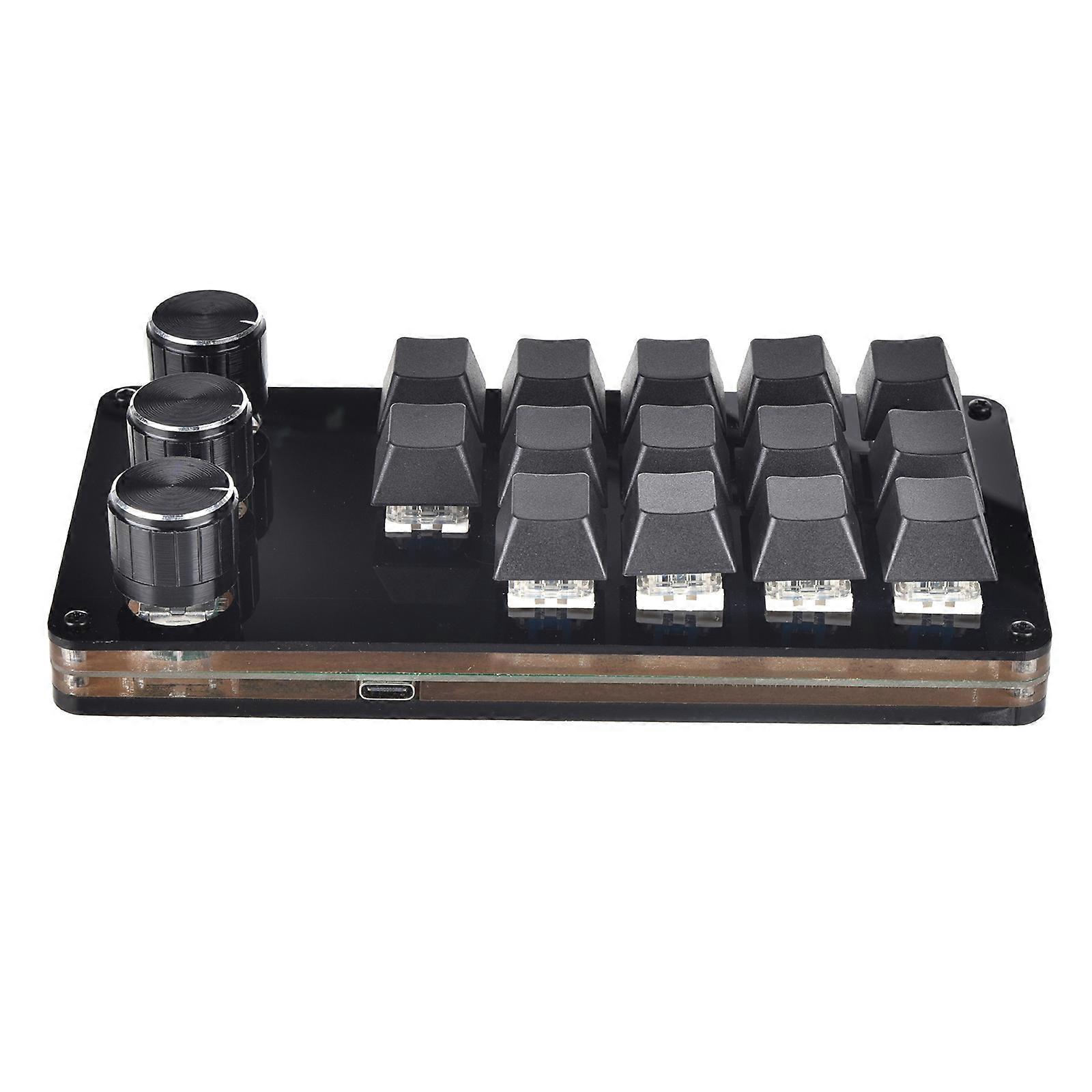 Mini Keyboard 14 Key 3 Knob Gamer Programmable Keypad DIY Hot Swap Customization Mechanical Keyboard Macro Keypad Multicolor