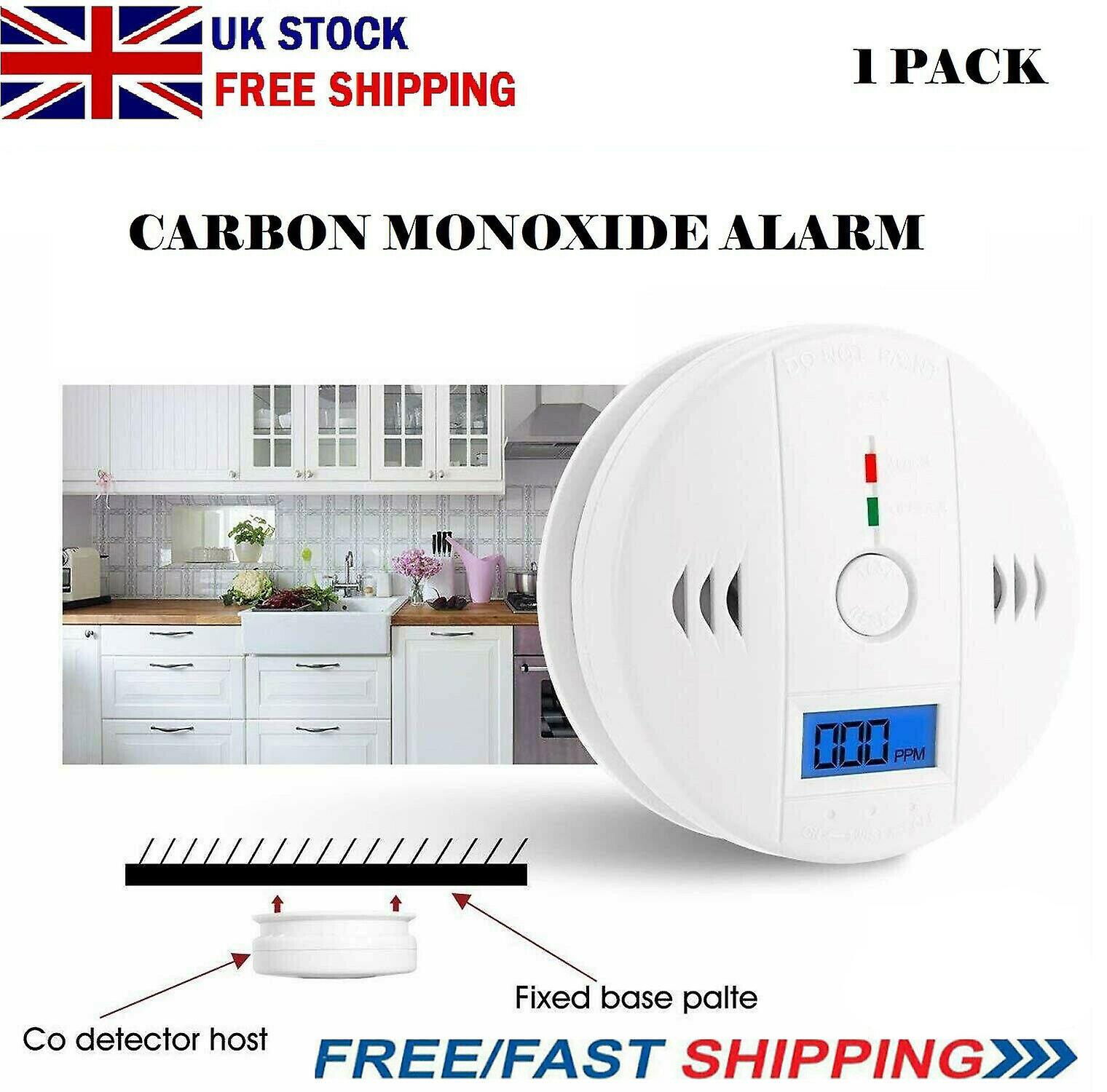 1pc Carbon Monoxide (co) Detector Alarm - Battery Operated Carbon Combination No Battery