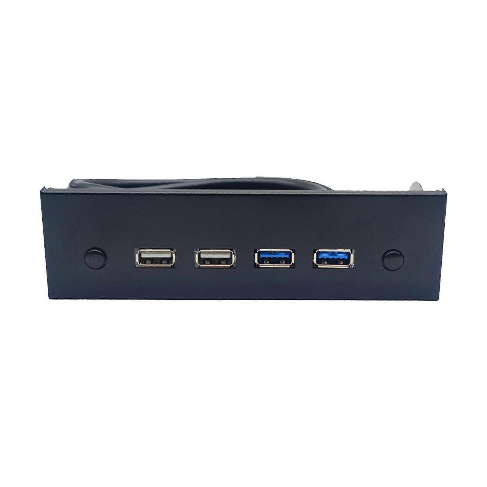 USB 3.0 Front Panel for Desktop 5.25" CD-ROM Drive Bay USB3.0/3.2 19Pin USB2.0 9Pin to 2 x USB3.0 + 2 x USB 2.0 Multicolor