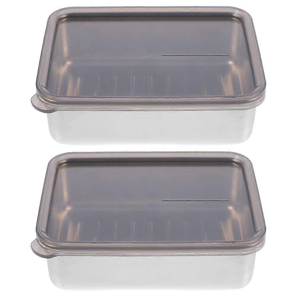 Lunch Meat Container For Refrigerator Simple Design PP Material Cheese Box for Fridge Family 2Pcs