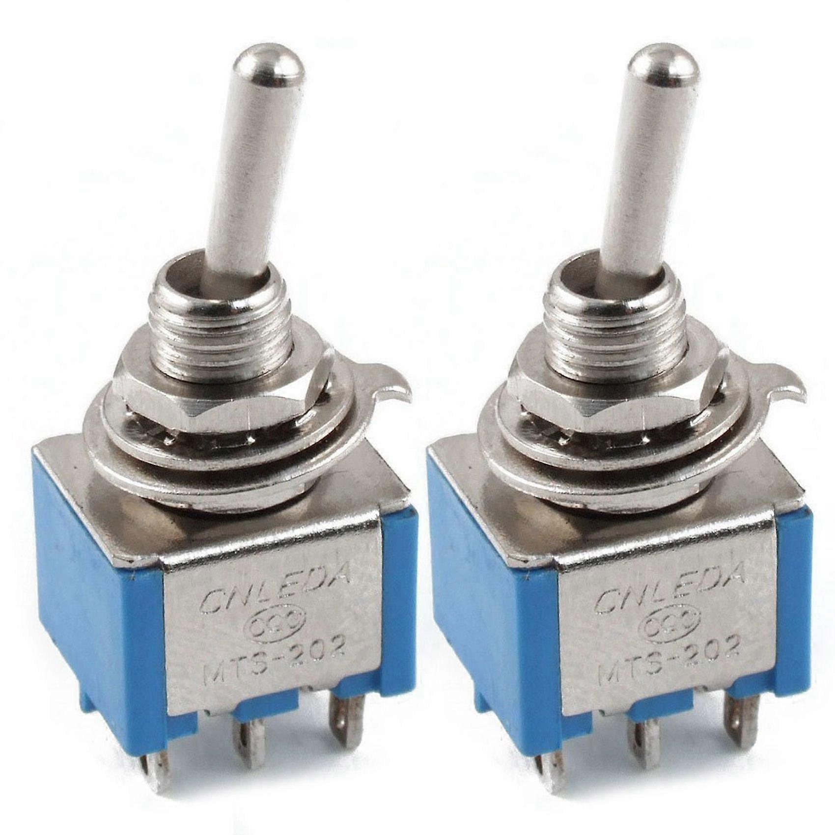 2X AC 3A/250V 6A/125V 6 Pin DPDT On/On 2 Position Mini Toggle Switch Blue