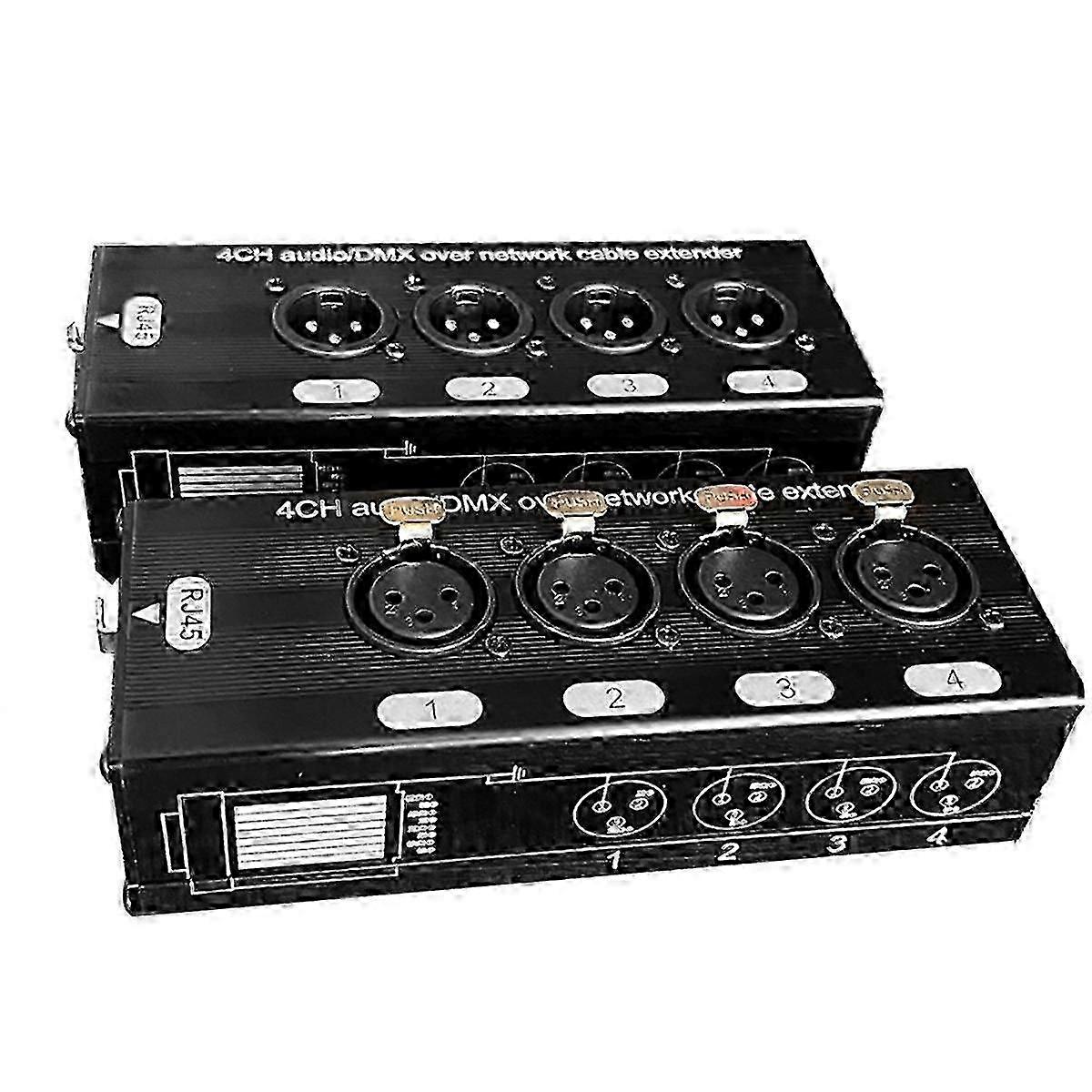 4 Channel Network Signal Extender 4 XLR to Rj45 Extender, for Stage Sound Lighting and Recording St JN