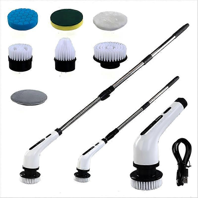 Cordless Electric Spin Scrubber with Dual Speed, Waterproof Multi-Brush, Fast USB Charging