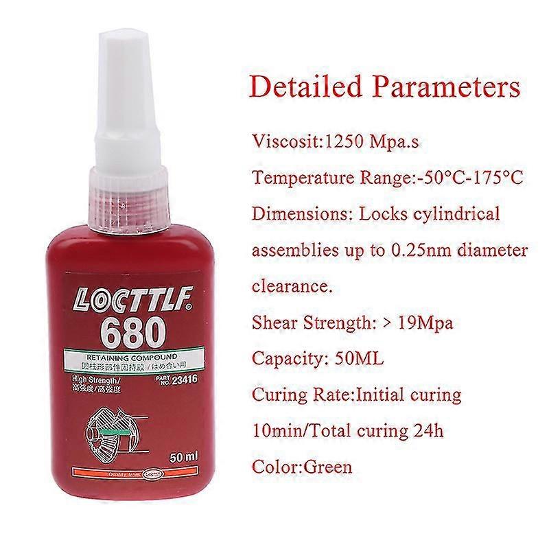 50ml 680 Hållande Compound Thread Locker Lim Lim Multi-Purpose Användning För Mekanisk Fästning
