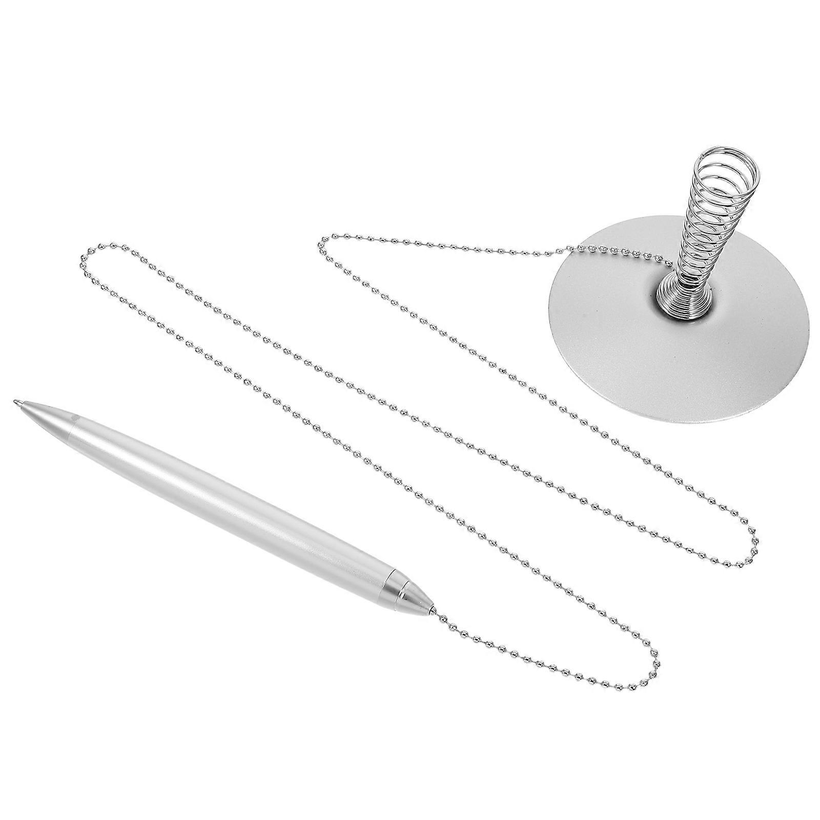 Metal Chain Pen for Desktop Signing Secure Counter Pen
