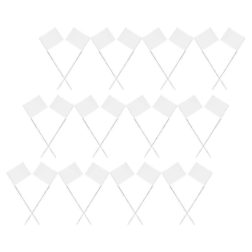 Lawn Marker Flags Signaling Distance White 38.00X12.70X0.10cm Rectangular General Users For Roadworks 25Pcs