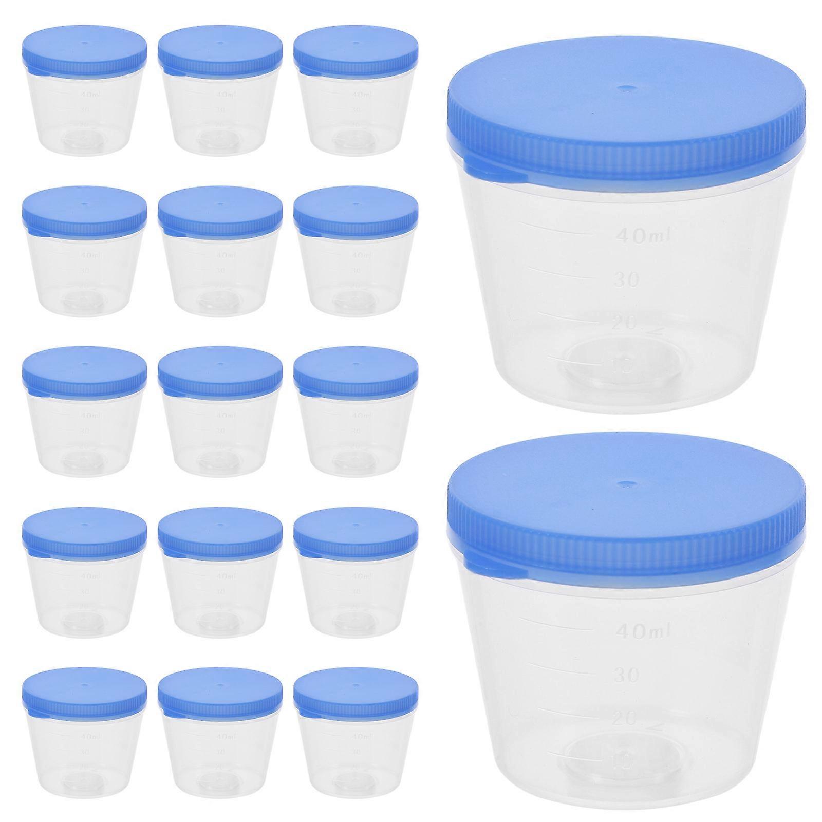 Disposable cup with Screw Cap for Sample Collection 20Pcs Blue