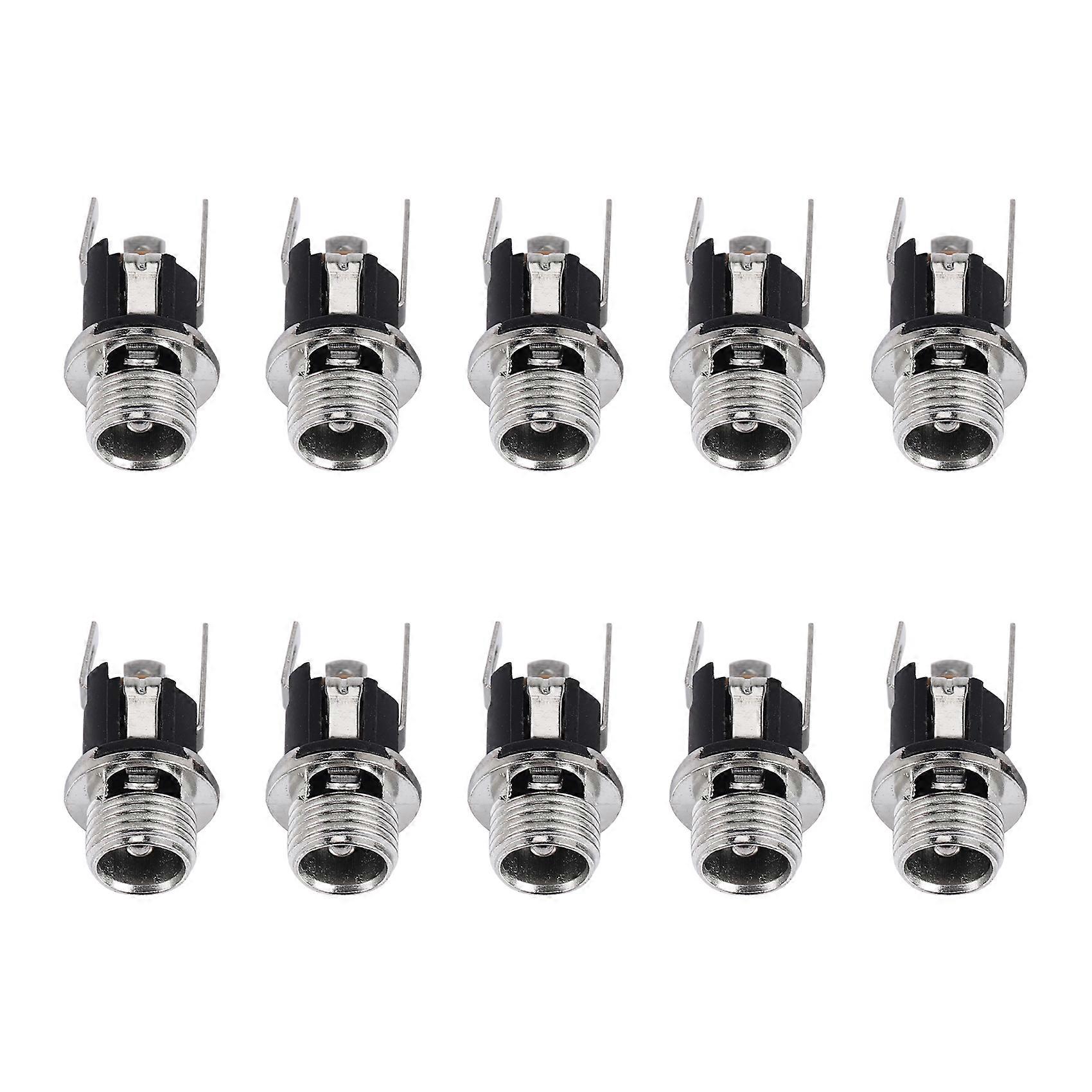 10pcs DC Power Supply Jack Socket Female Panel Mount Connector 5.5x2.1mm 