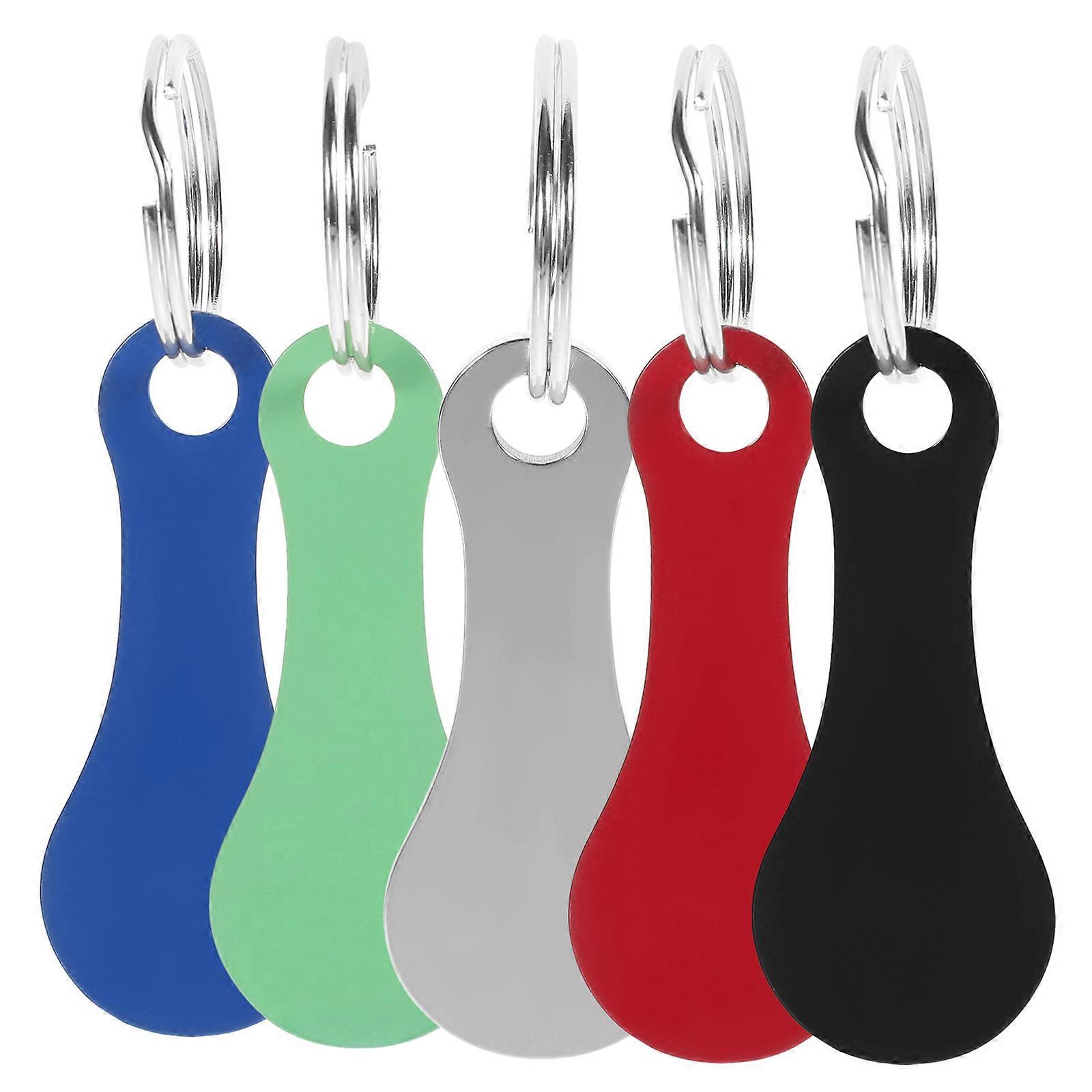 5 قطع عربة التسوق رمز مفتاح الدائري الملونة عربة رمز عملة Keyring سوبر ماركت عربة التسوق الرمز المميز