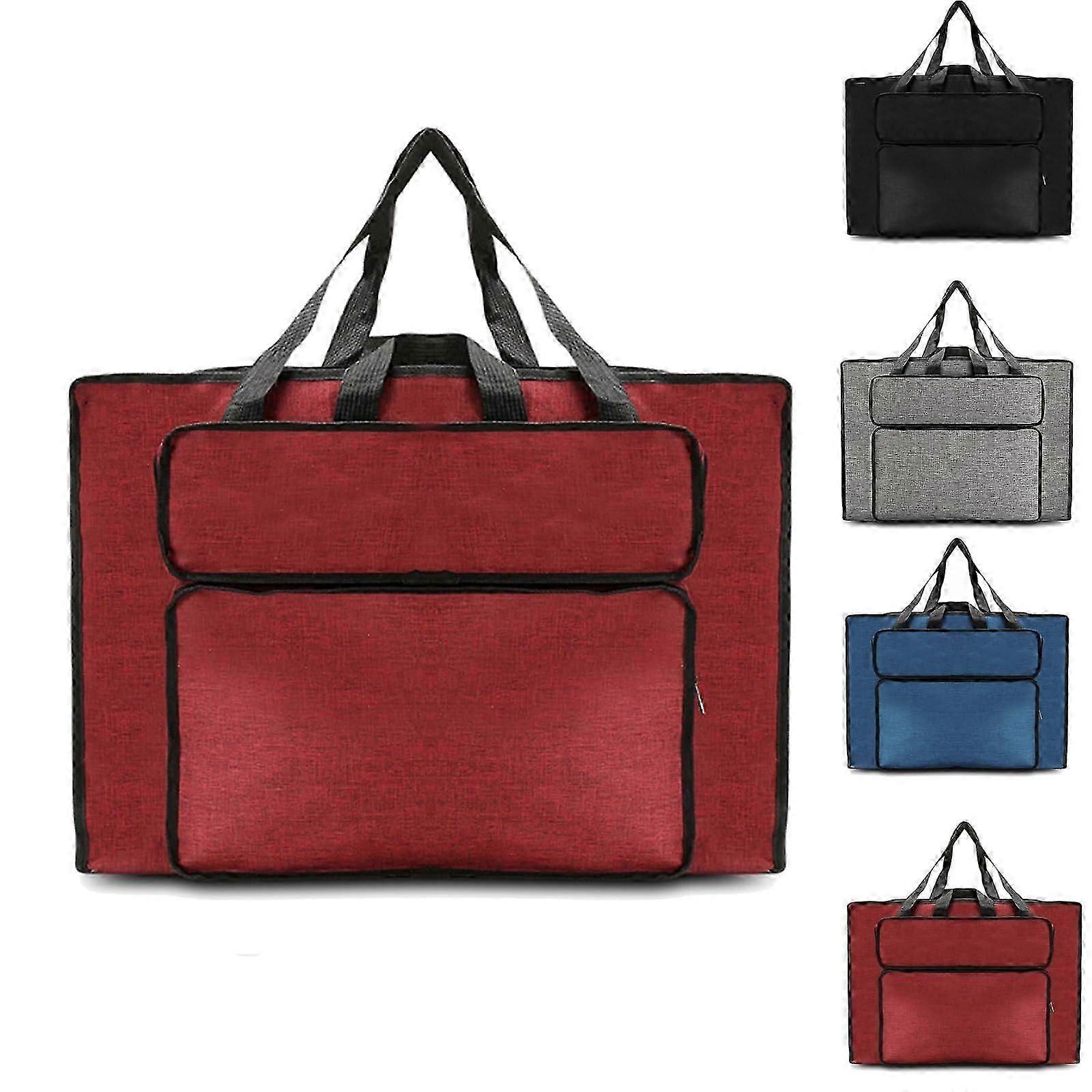 Drawing Bag A2 Transport Bag For Drawing Board Waterproof Multifunctional Art Folder With Side Pocket For Utensils Red