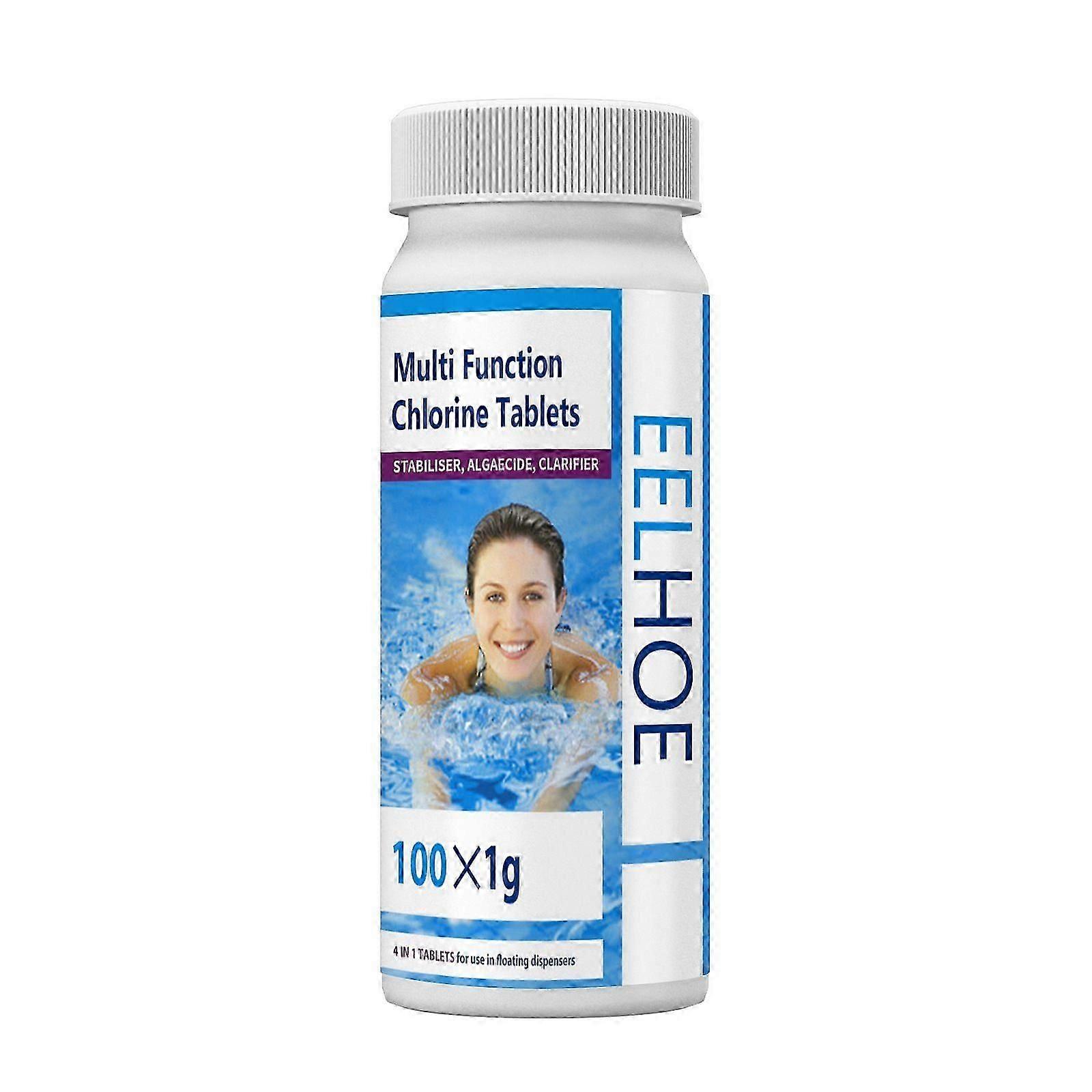 Pool Effervescent Chlorine Tablets, Water Quality Cleaner Remove Algae And Green Water Decontamination Effervescent Tablets