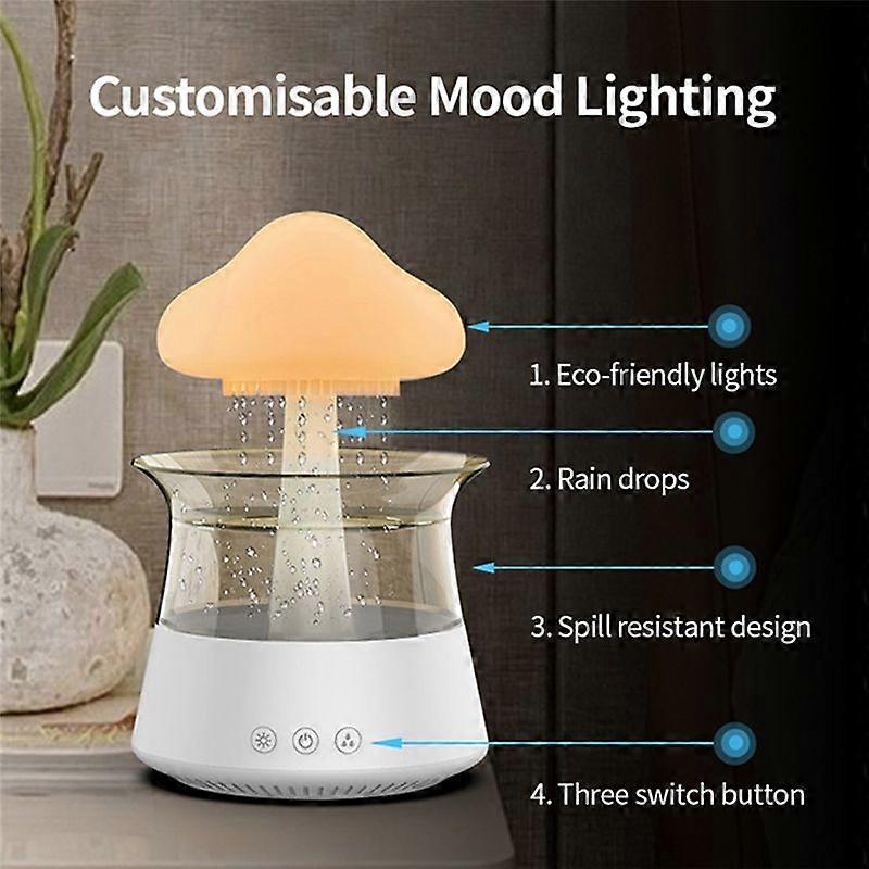 Rain Cloud Humidifier USB Night Light for Room with Remote Control-A