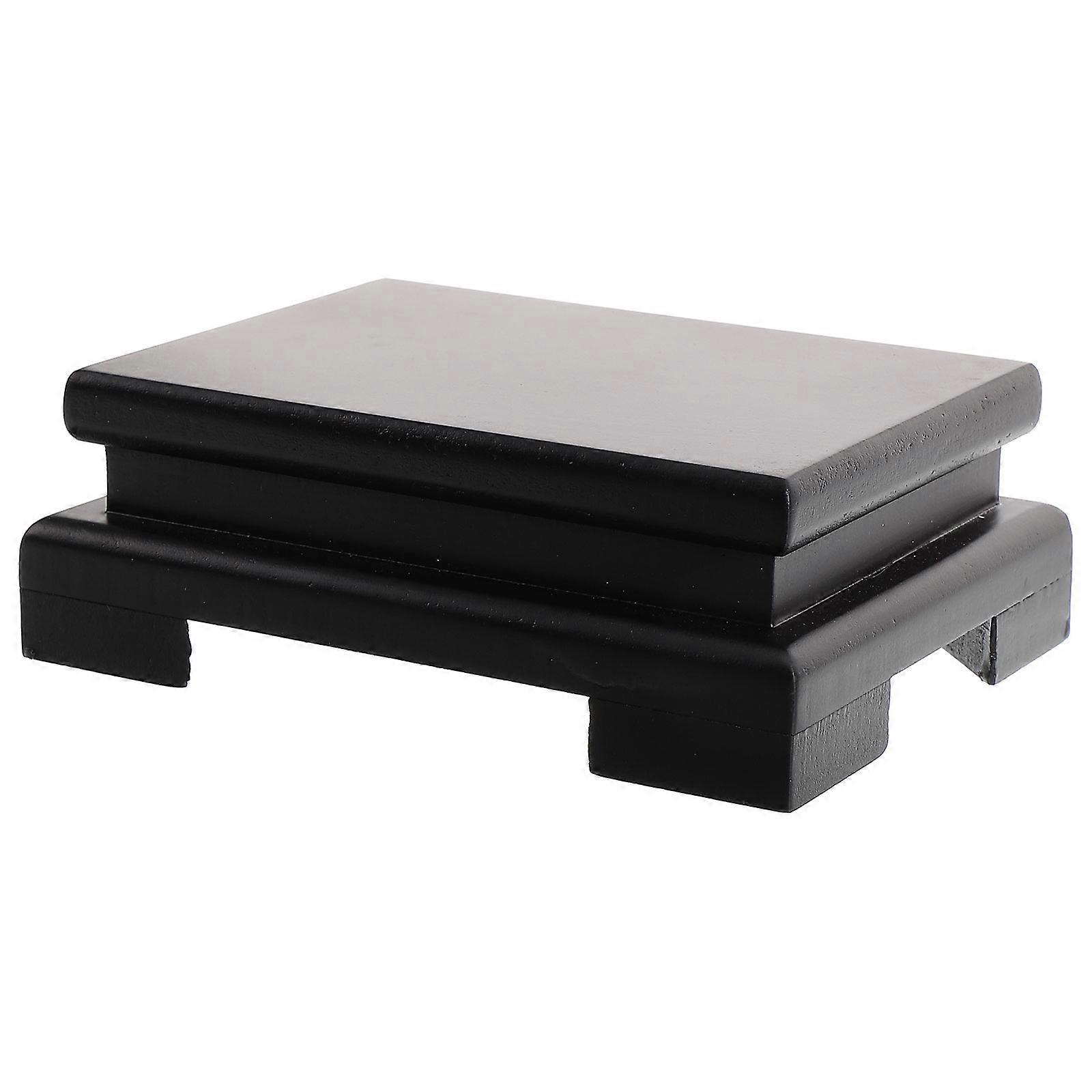 Wooden Rectangular Display Stand for Displaying 4Pcs Wooden Vase Display Bases