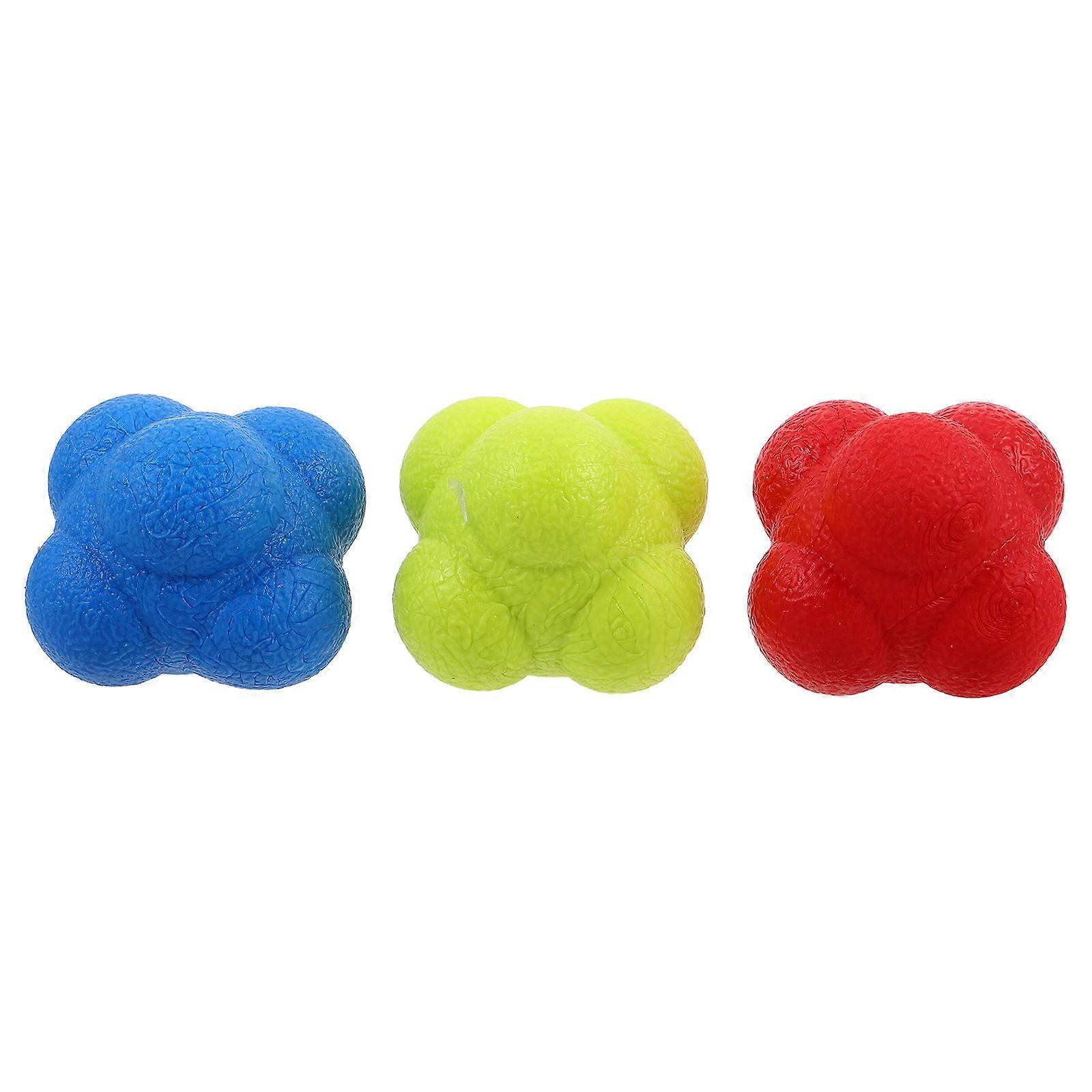 Reaction Reflex Balls Hexagonal Hand Eye Coordination Balls for Training 3Pcs