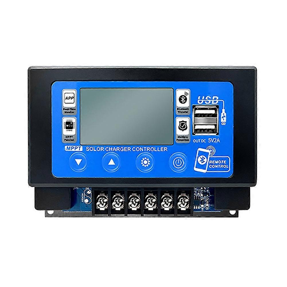 Solar Charge Controller Bluetooth 60A MPPT Controller with LCD Display Dual USB Support 12V/24V Battery 60A