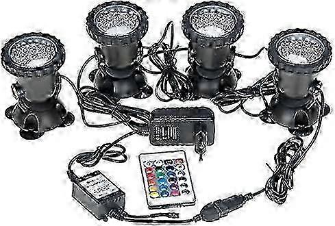 Remote Controlled Underwater Lights for Ponds and Tanks, Waterproof RGB Multicolour Set