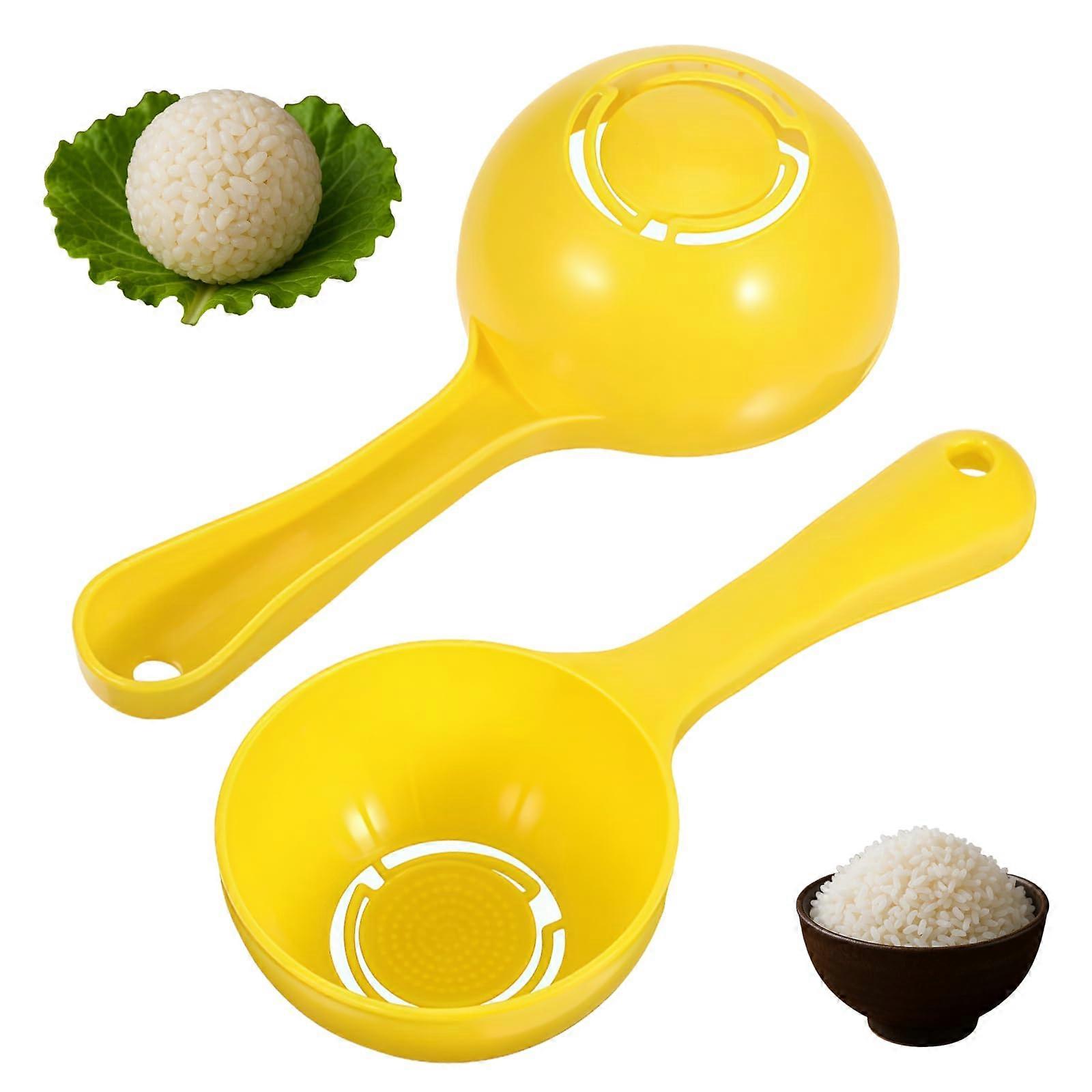Rice Ball Maker Set  Yellow Half Round Sushi Rice Mold Spoon for Consistent Portion Control