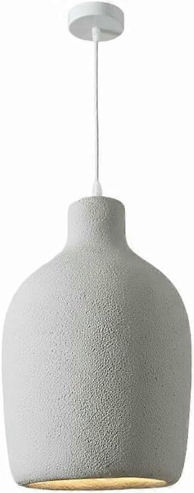 Modern WabiSabi Pendant Light with Organic Bottle Design, Textured White Finish, Adjustable E27 Cord