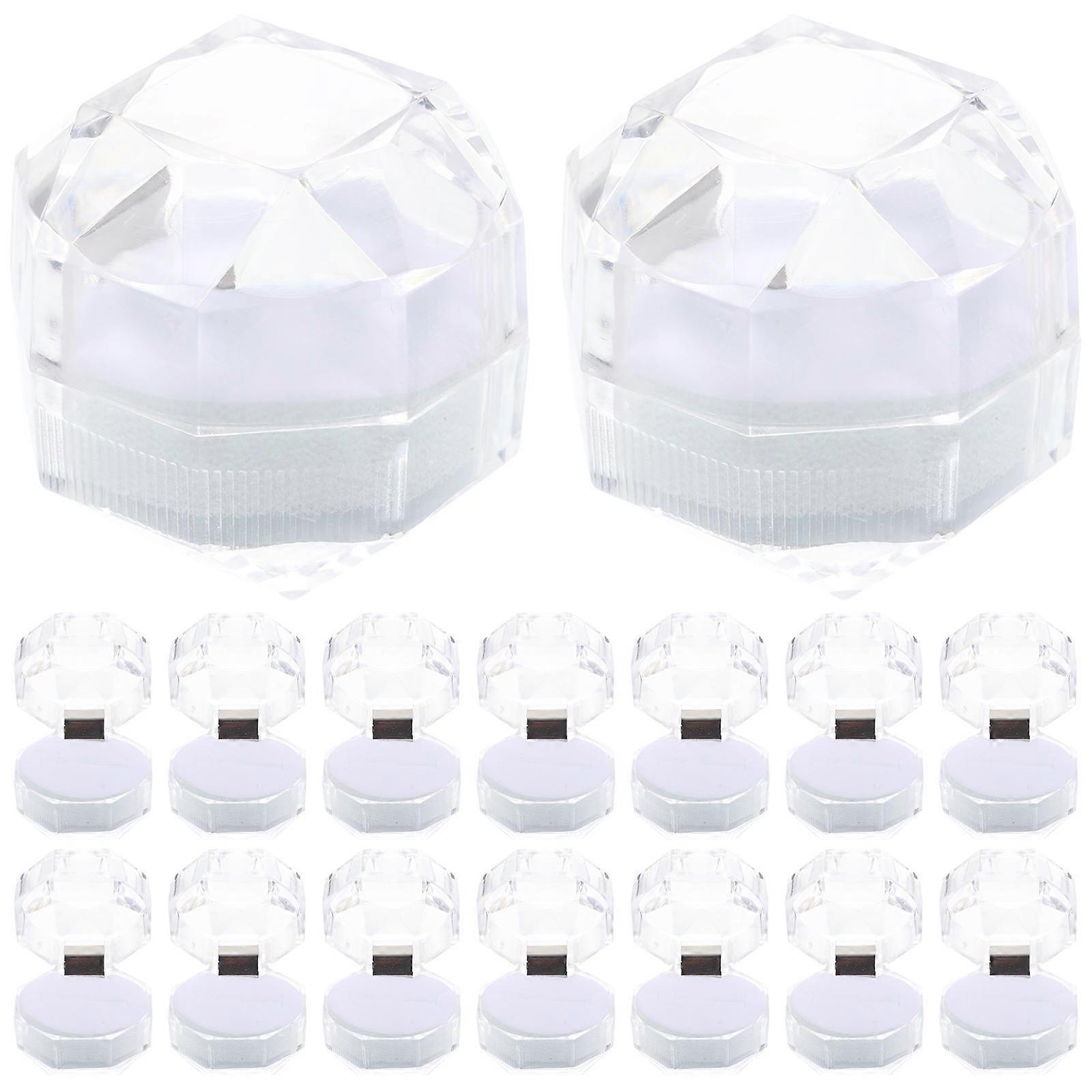 Proposal Ring Boxes Transparent for Engagement Organizer 60Pcs White Cases
