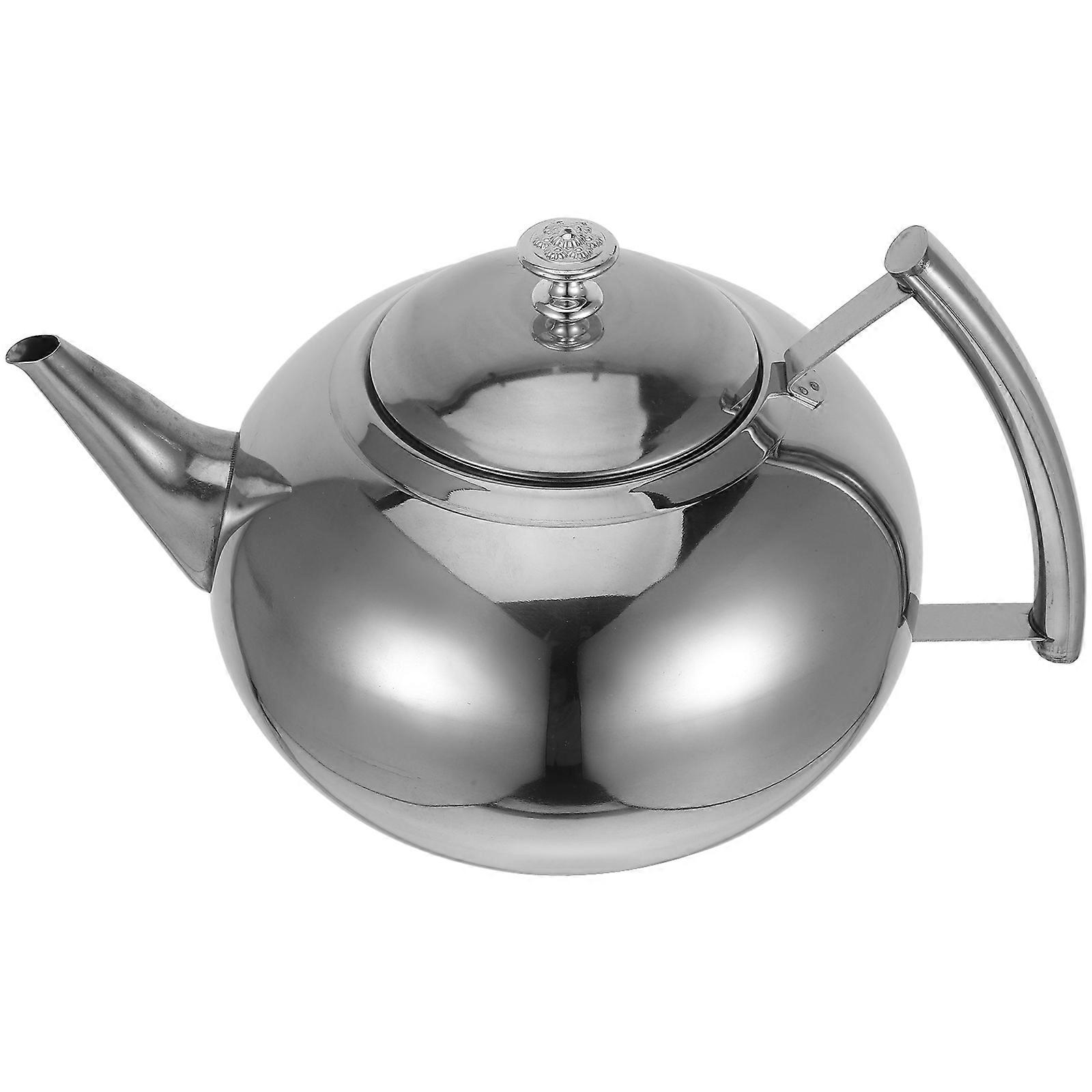 Checkered Stainless Steel Teapot for Tea with Builtin Filter 2.0L
